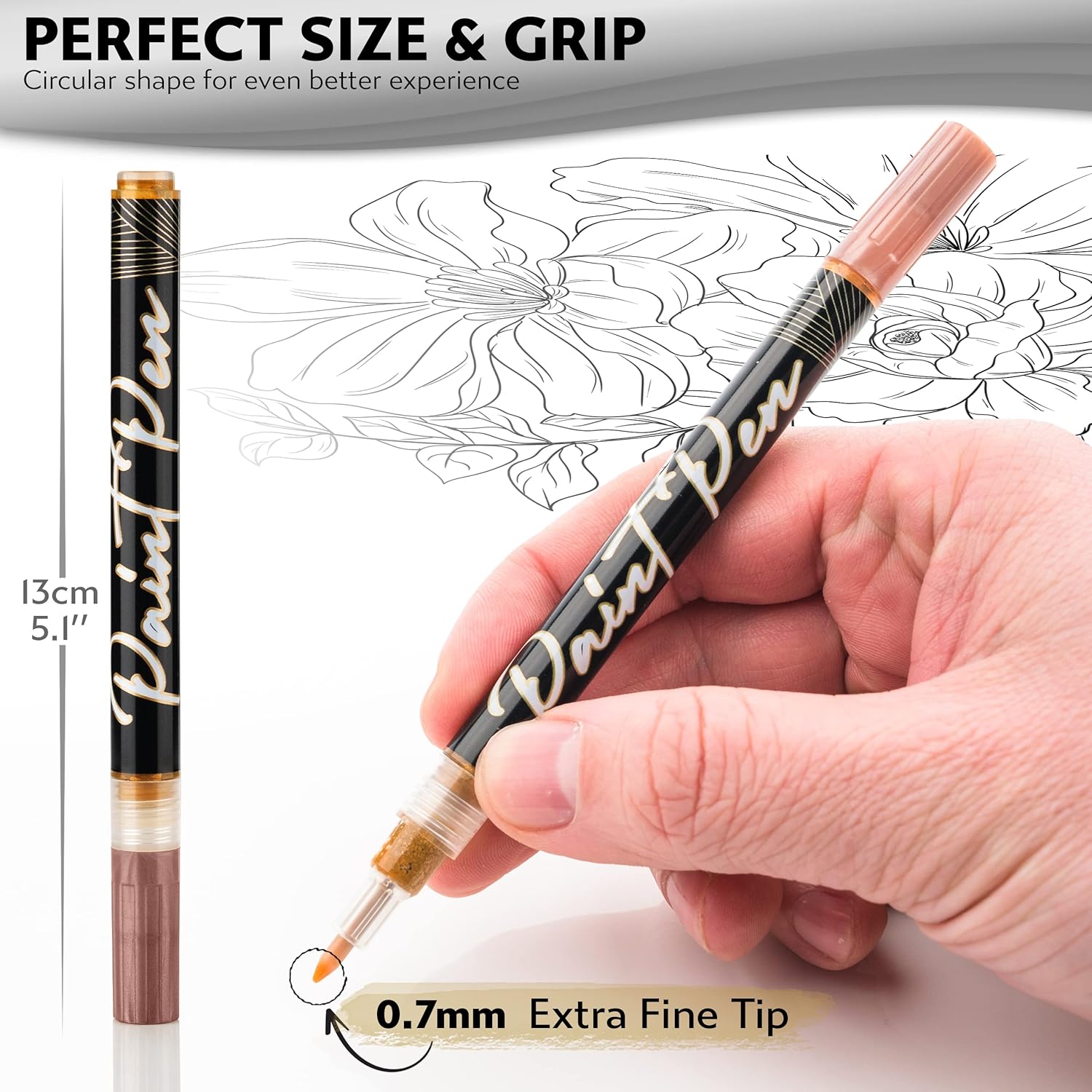 Stylo Acrylic Rose Gold Paint Pen - 4pcs