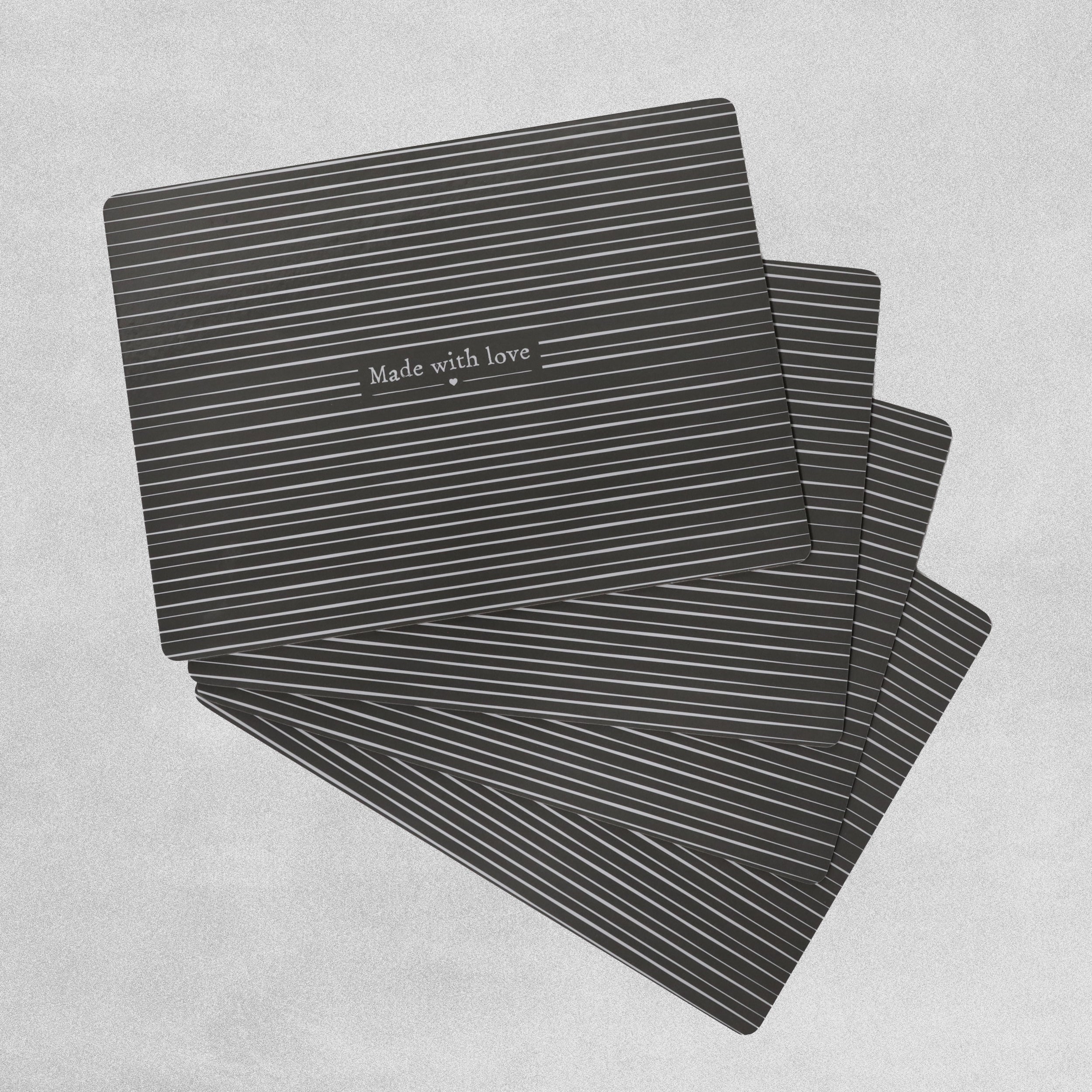 Table placemats 'Made with love' - 4 pack