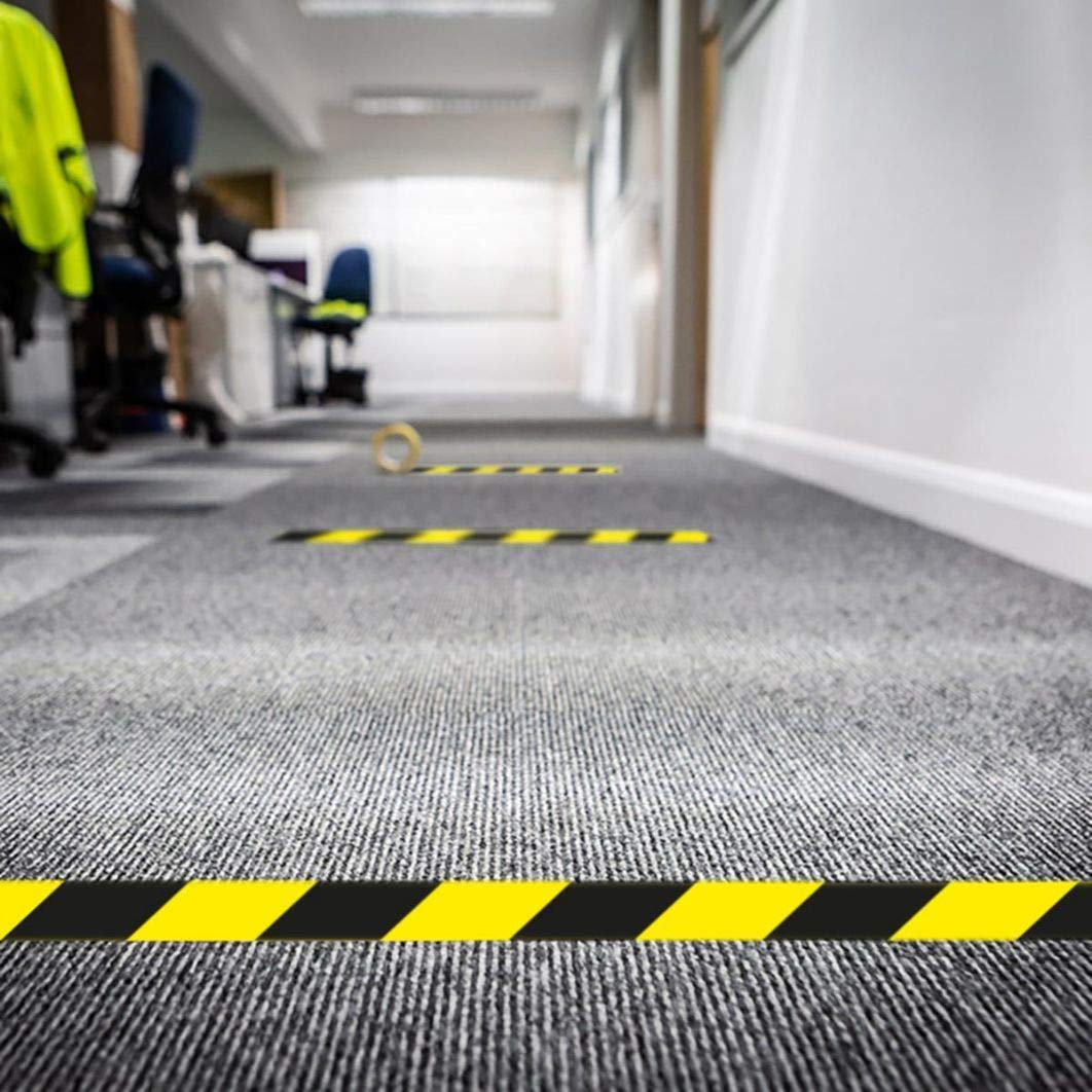 Dekton Floor Marking Tape 50mm x 33m Roll - Hazard / Caution. Black / yellow