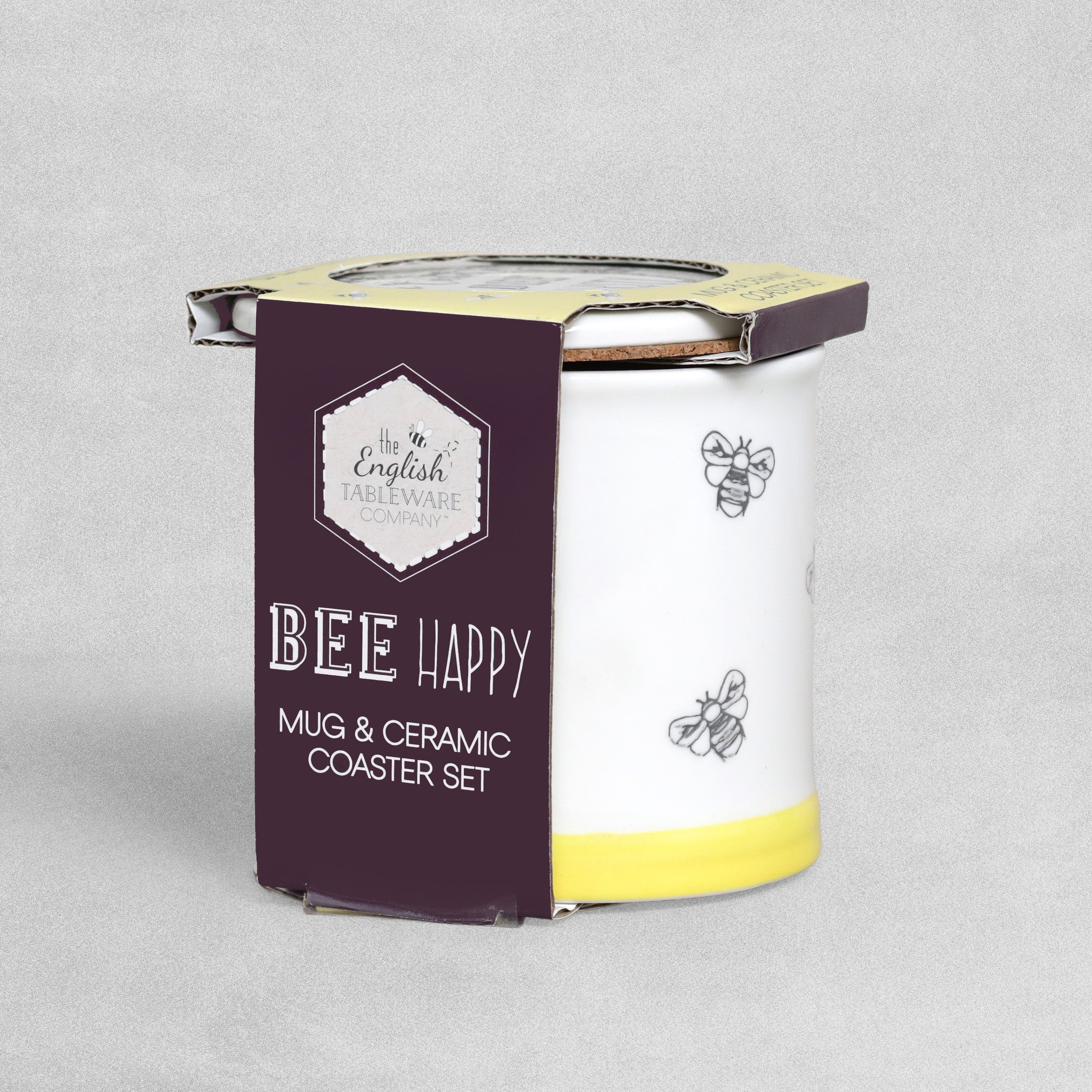 Bee Happy Bee Mug & Ceramic Coaster