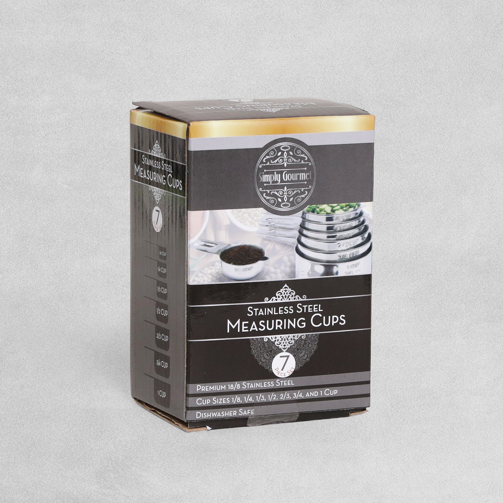 Simply Gourmet Stainless Steel Measuring Cups - 7 Piece Set.