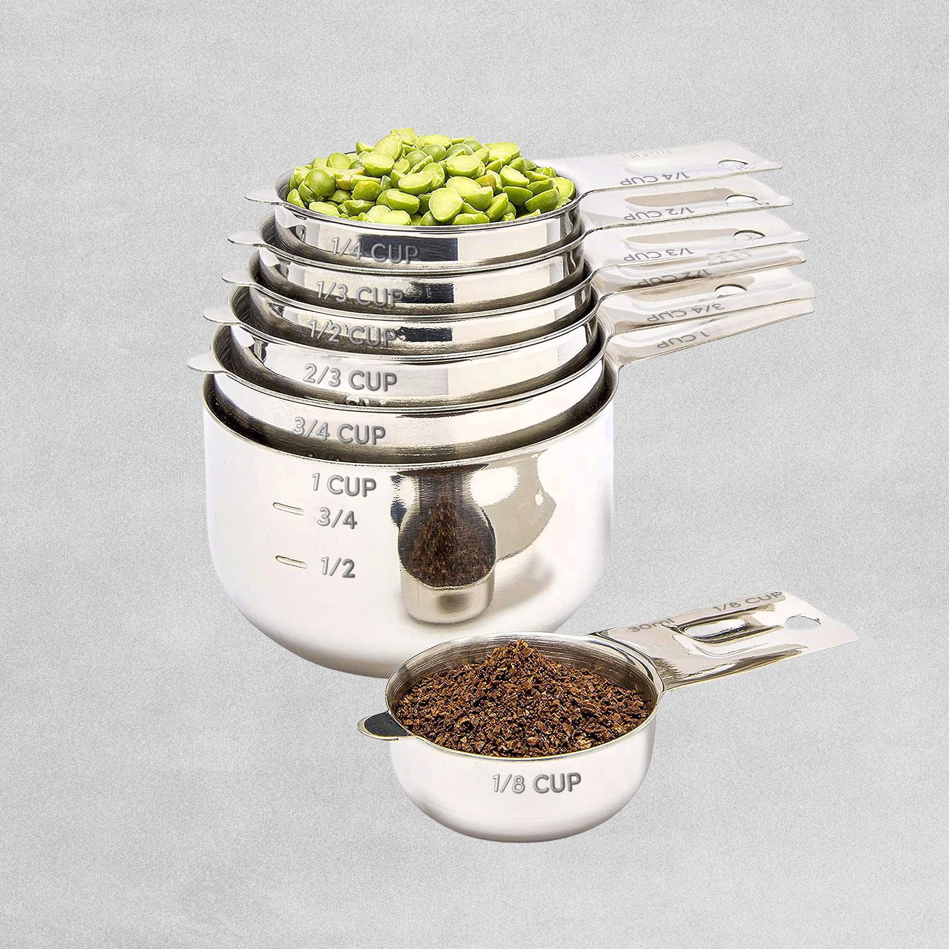 Simply Gourmet Stainless Steel Measuring Cups - 7 Piece Set.