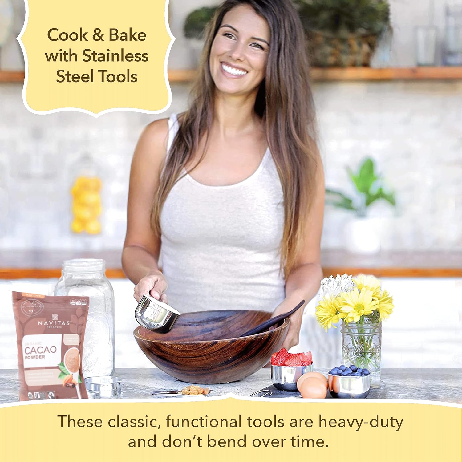 Simply Gourmet Stainless Steel Measuring Cups - 7 Piece Set.
