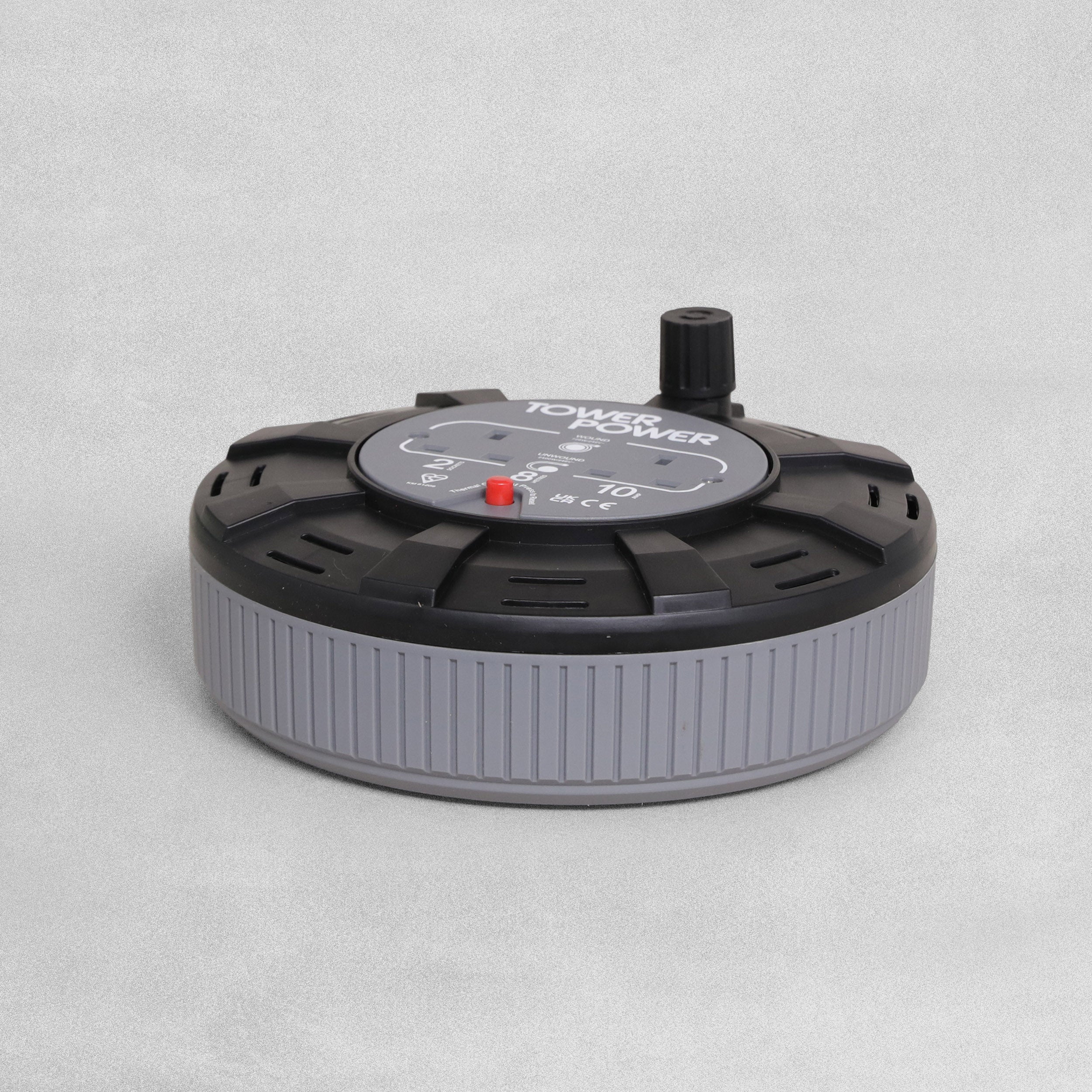 Tower Power 2 Socket 10 Amp Extension Cable Reel Casette with Thermal Safety Cut Out