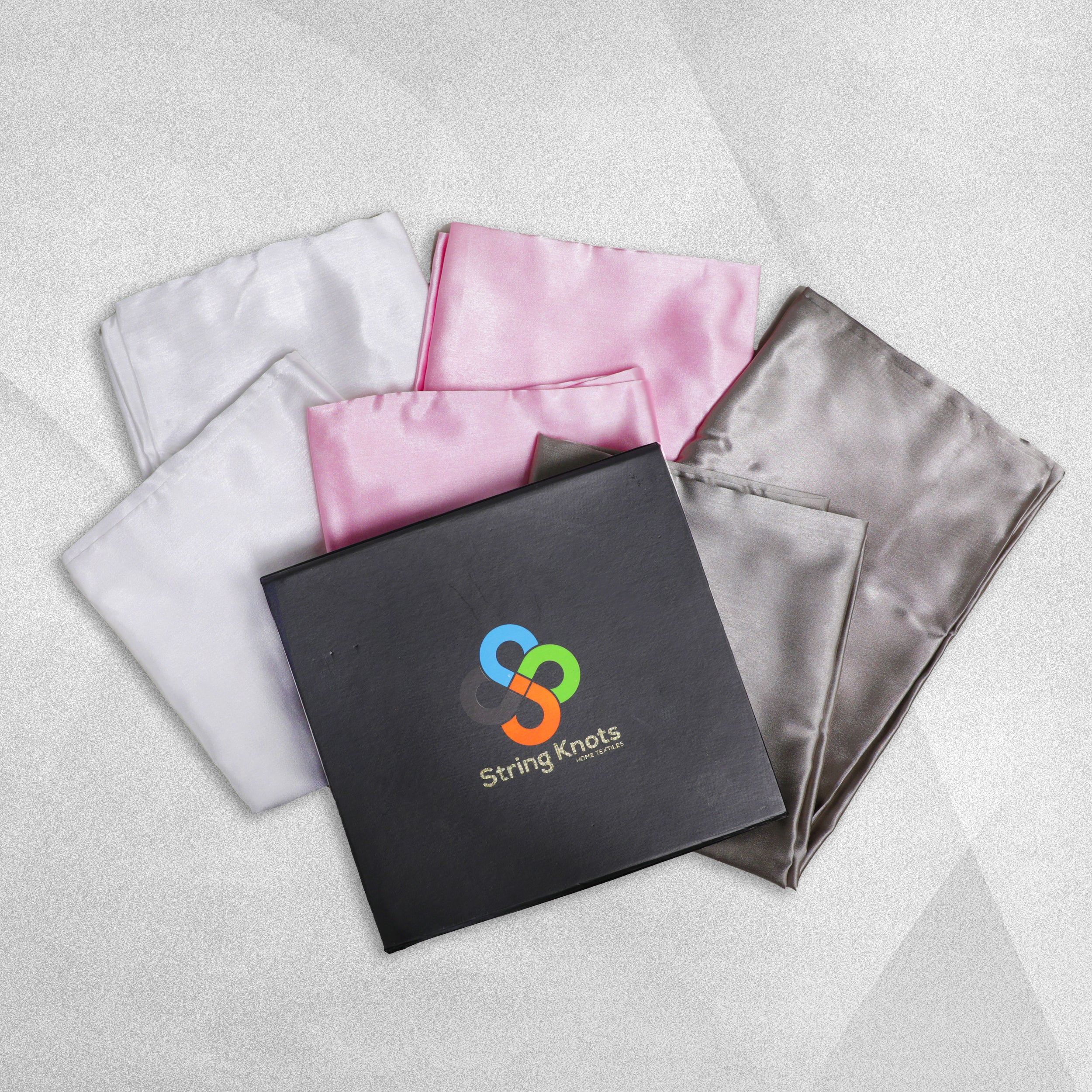 STRING KNOTS Satin Pillowcase, pack of 2 Envelope Closure 50 x 75 cm.