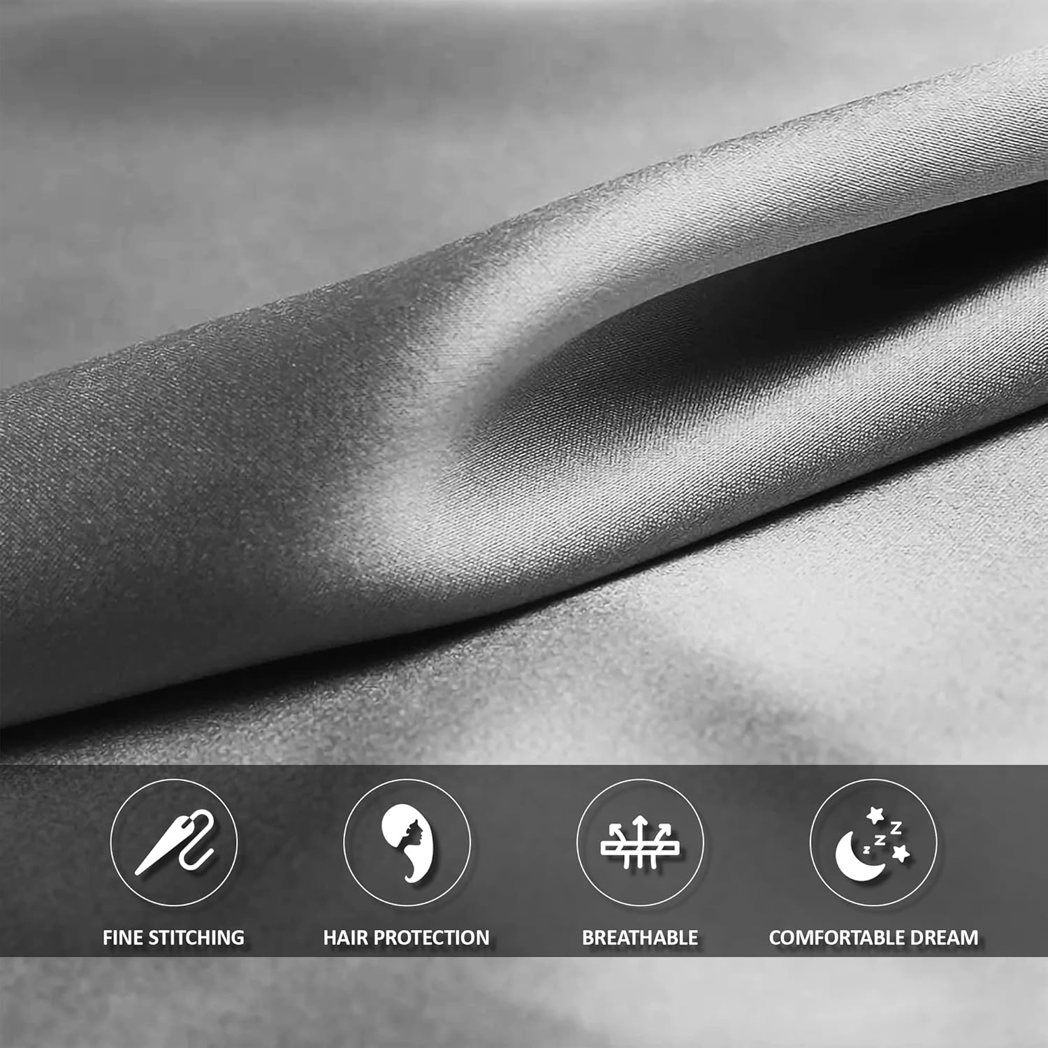 STRING KNOTS Satin Pillowcase, pack of 2 Envelope Closure 50 x 75 cm.