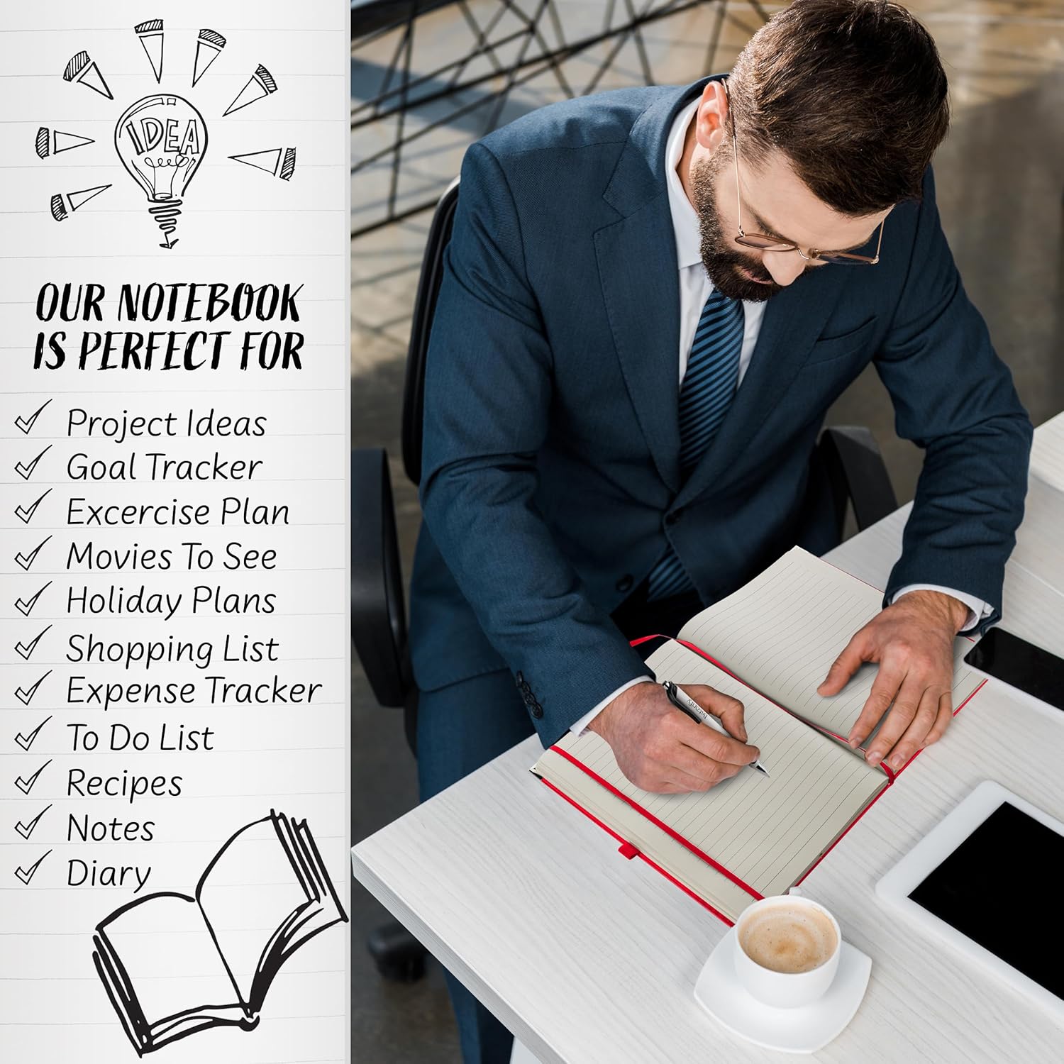 A4 Hard Cover Notebook with Pen Set