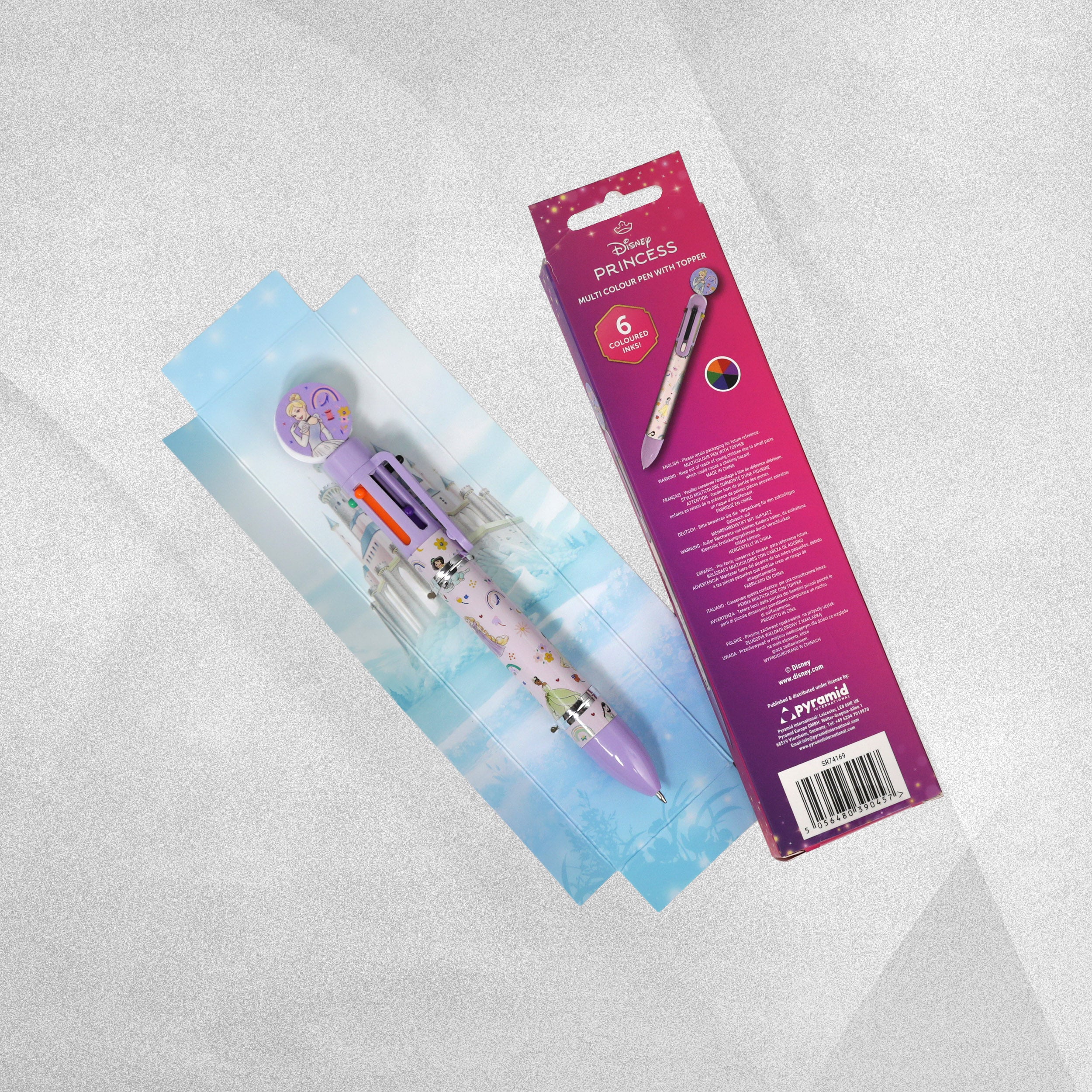 Disney Princess 6 Multi colour pen with topper