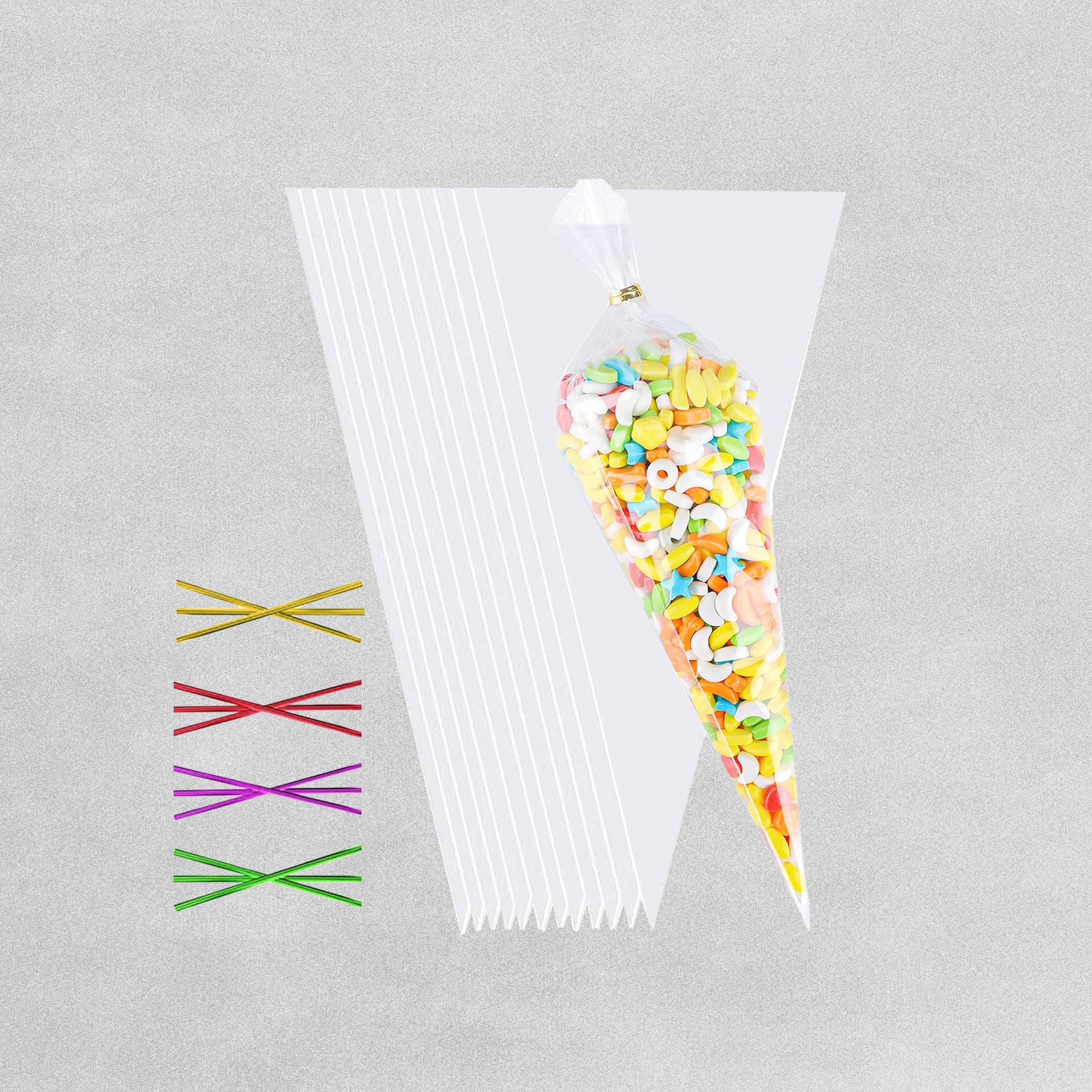 Clear Cone Sweet Bags - 100pcs