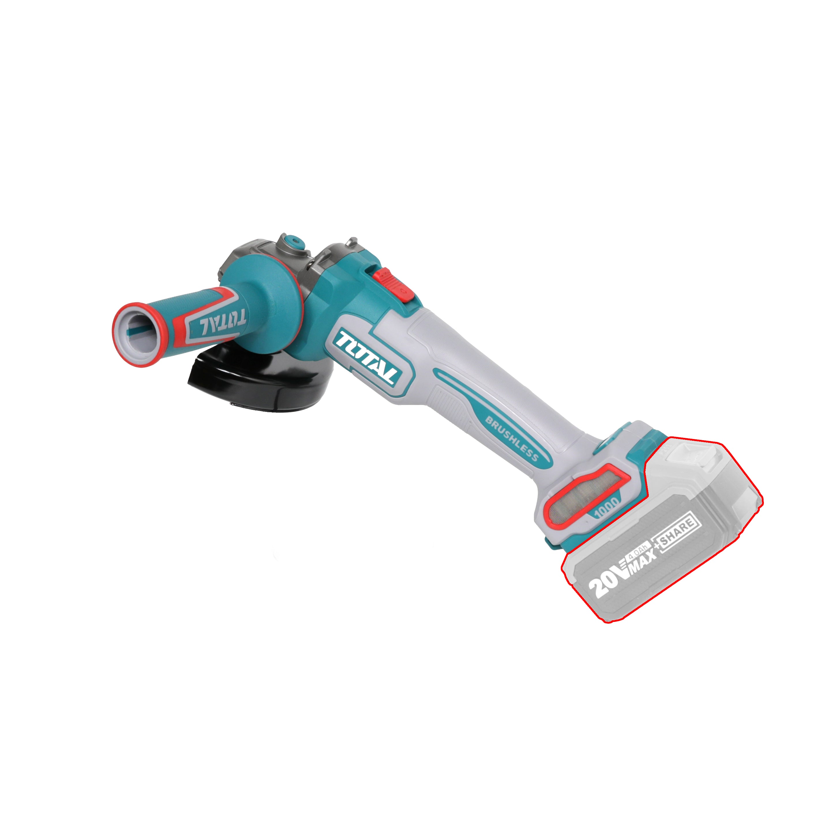 Total Li-Ion 20V Cordless Angle Grinder (Battery not included) - TAGLI27153E