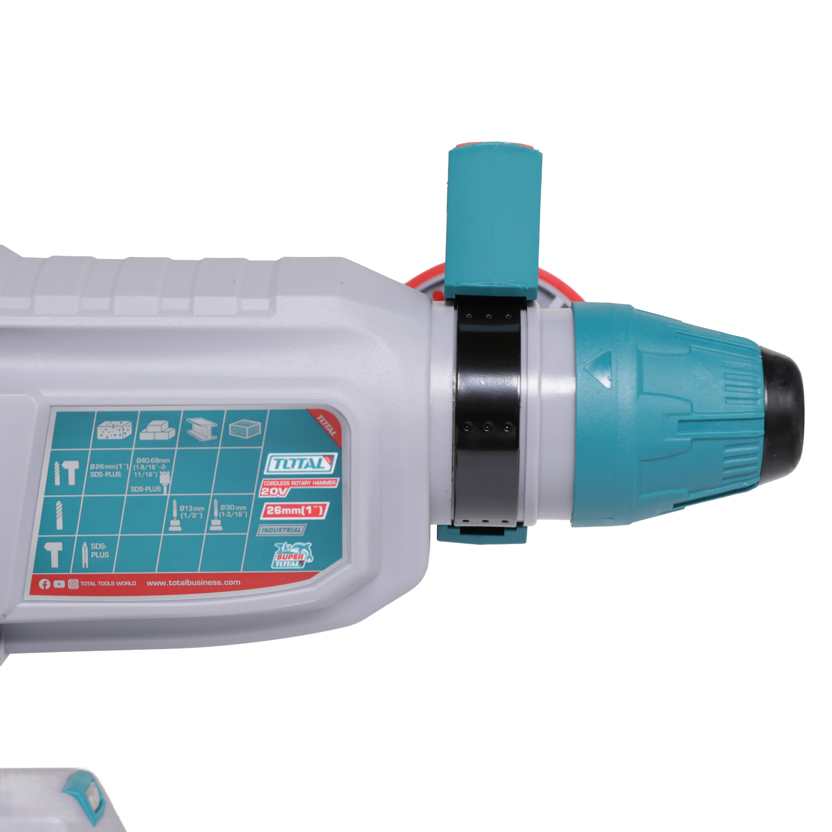 Total Li-Ion 20V Rotary Hammer (with 2 Batteries & Charger) - TRHLI262085E