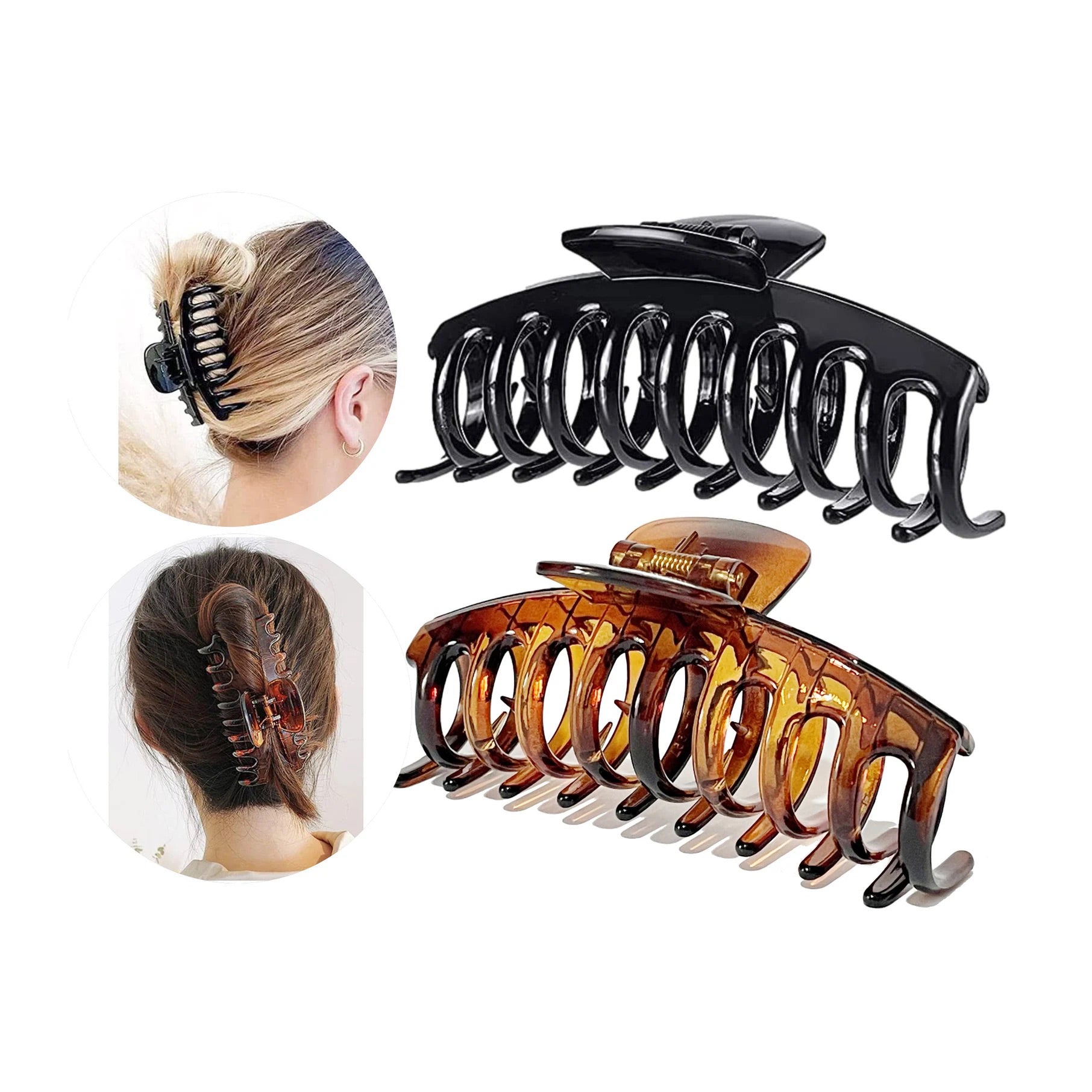 Large Sized Hair Claw Clips  - Pack of 6
