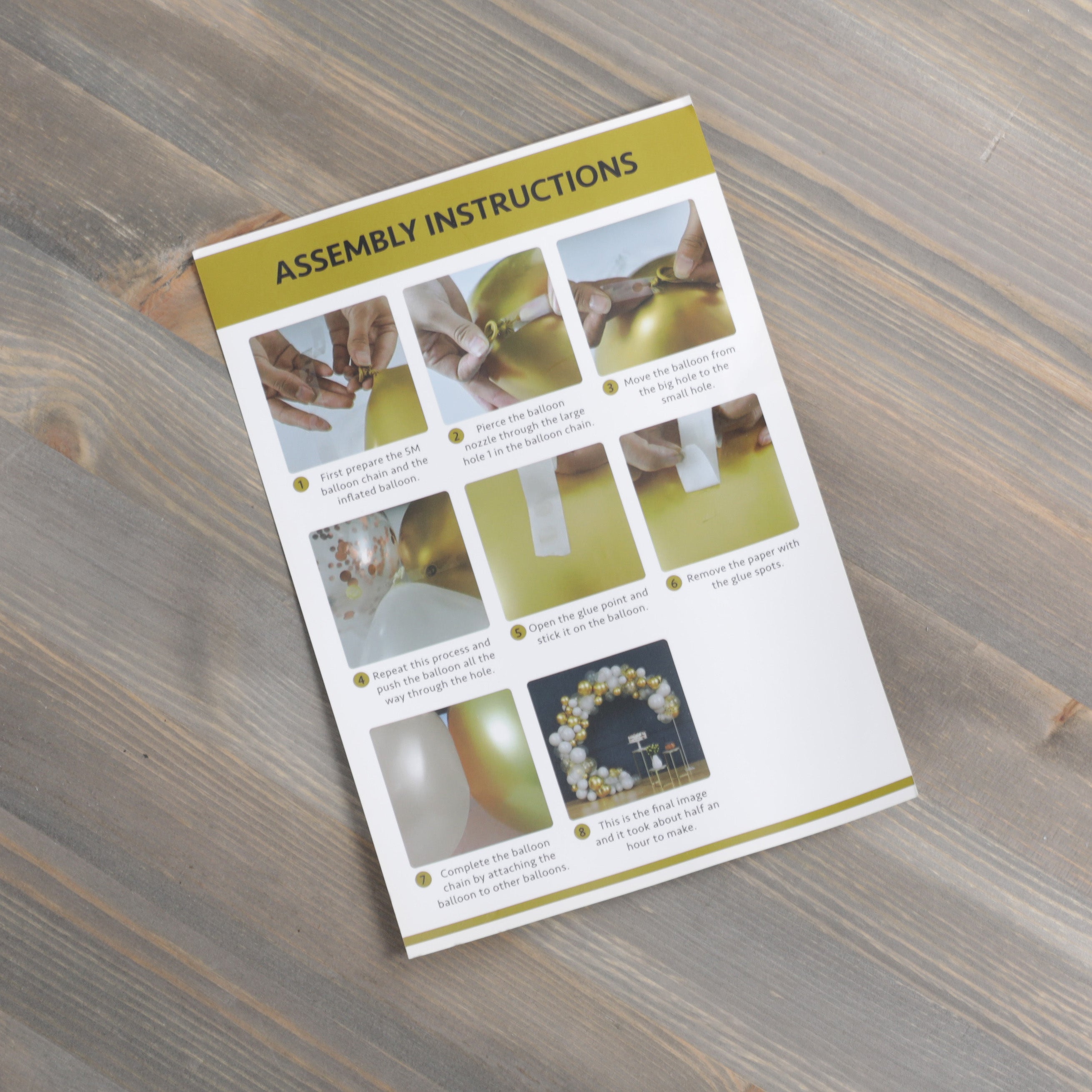 Balloon Arch Kit with pump - White & Gold