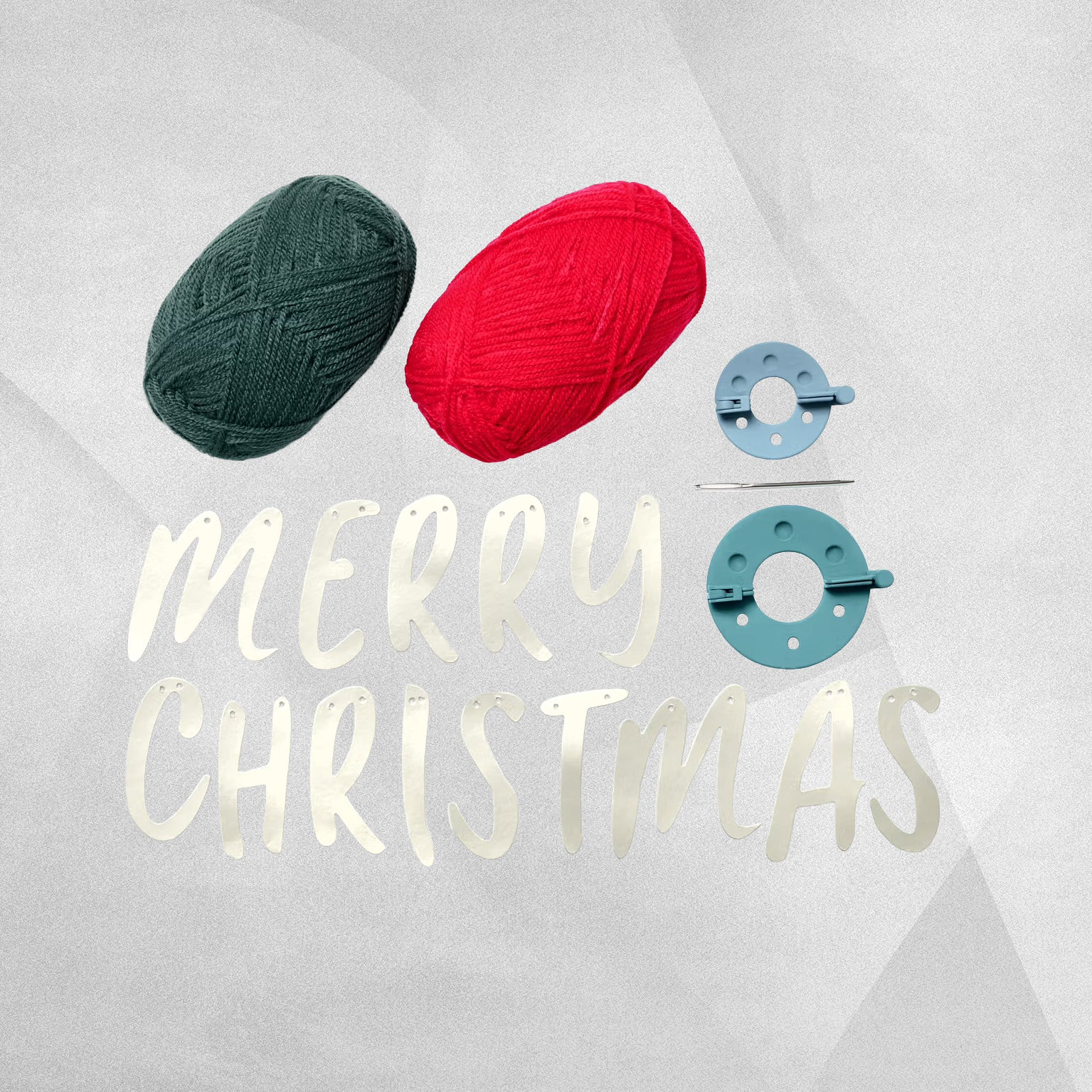 DIY Garland Merry Christmas pompom - Bobble Garland Craft Set- 20-piece