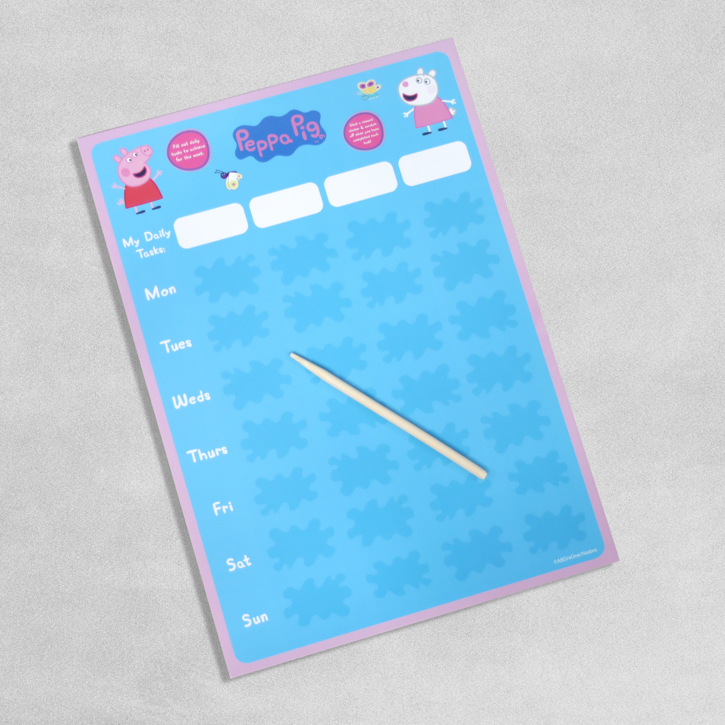 Peppa Pig Reward Chart With Scratch & Reveal Stickers Childrens Behaviour Tasks