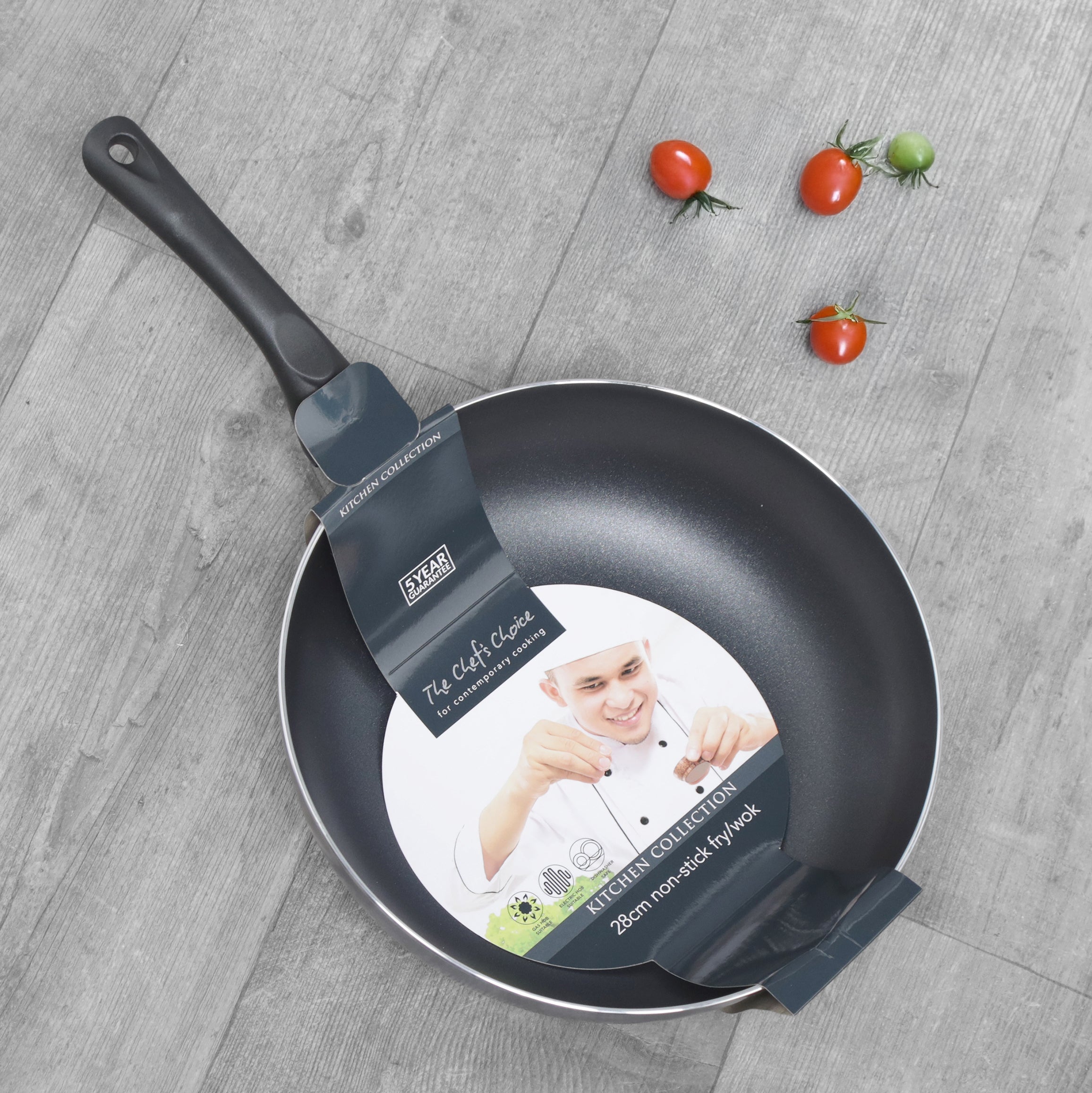 Chefs Choice - 28cm Non-Stick Wok Stir Fry Pan - Aluminium