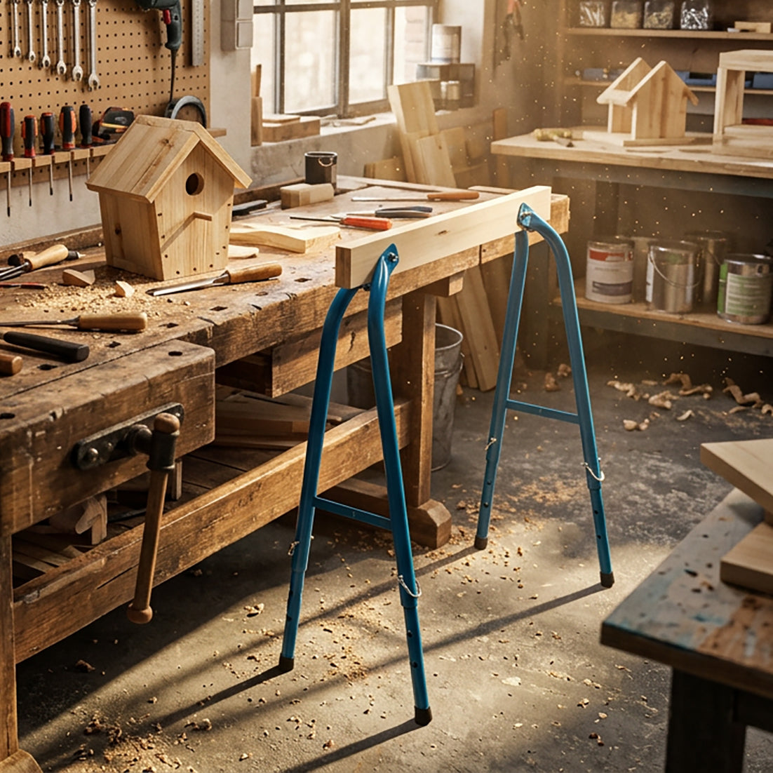 Silverline Wood Adjustable Trestle Workbench