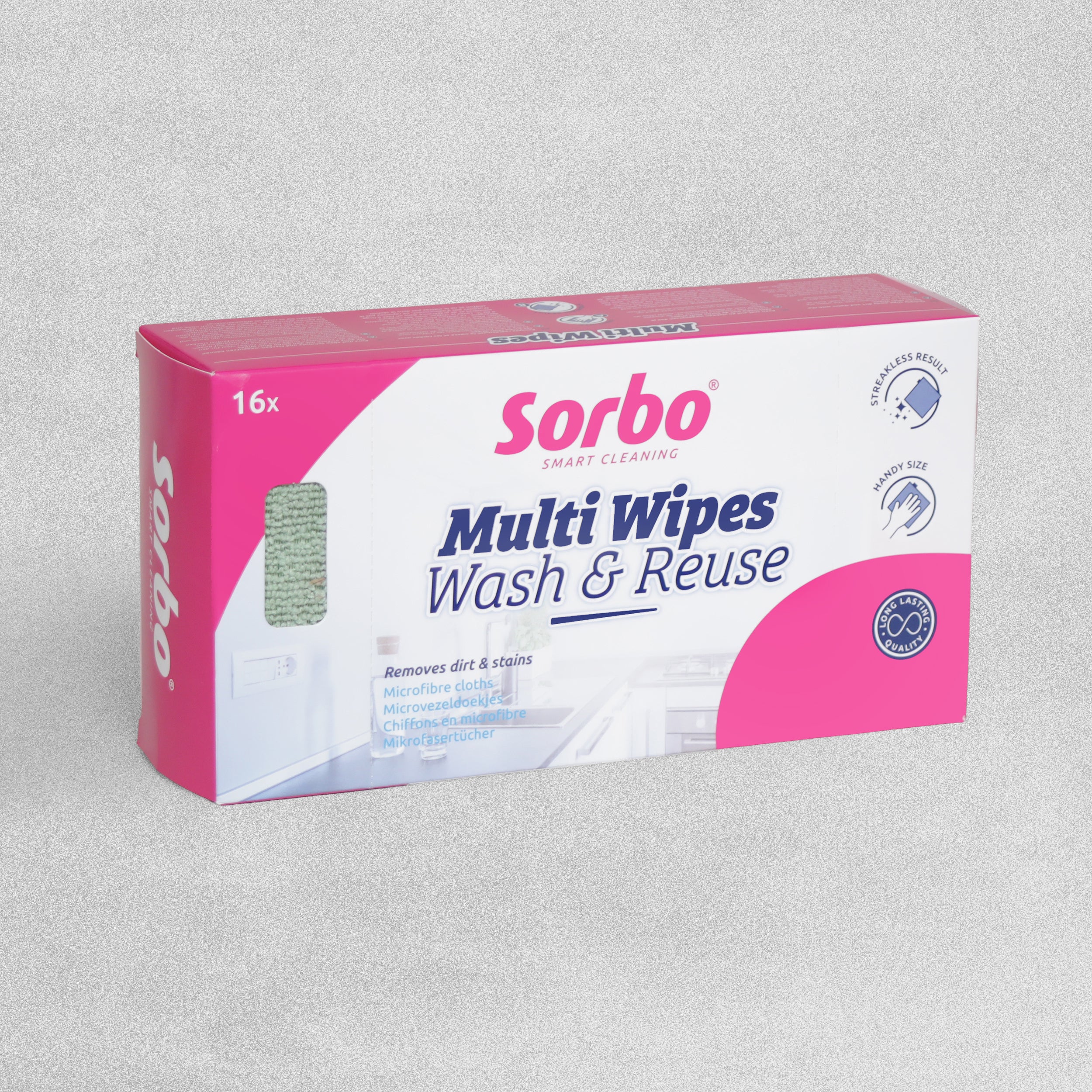 Sorbo Multi Wipes - Wash And Reuse - 16 Pack