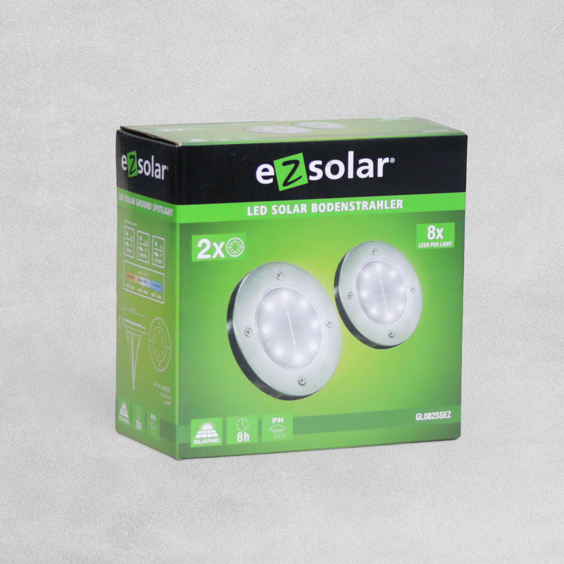 EZ Solar LED Round ground spotlight solar 2 pieces - Cool White