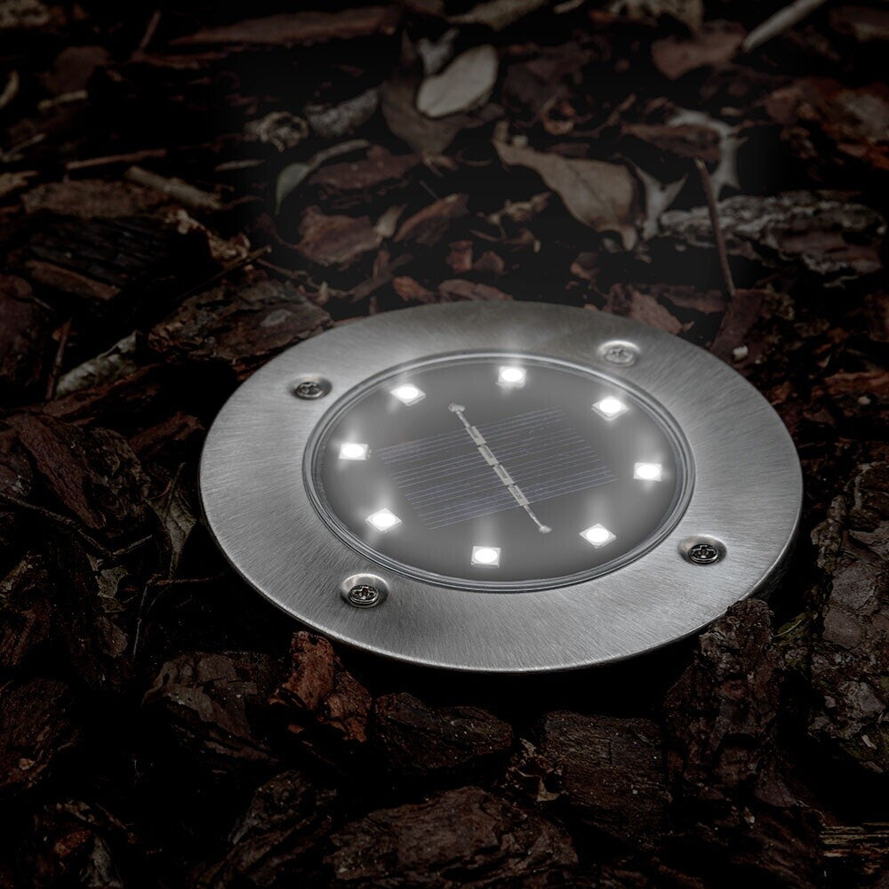 EZ Solar LED Round ground spotlight solar 2 pieces - Cool White