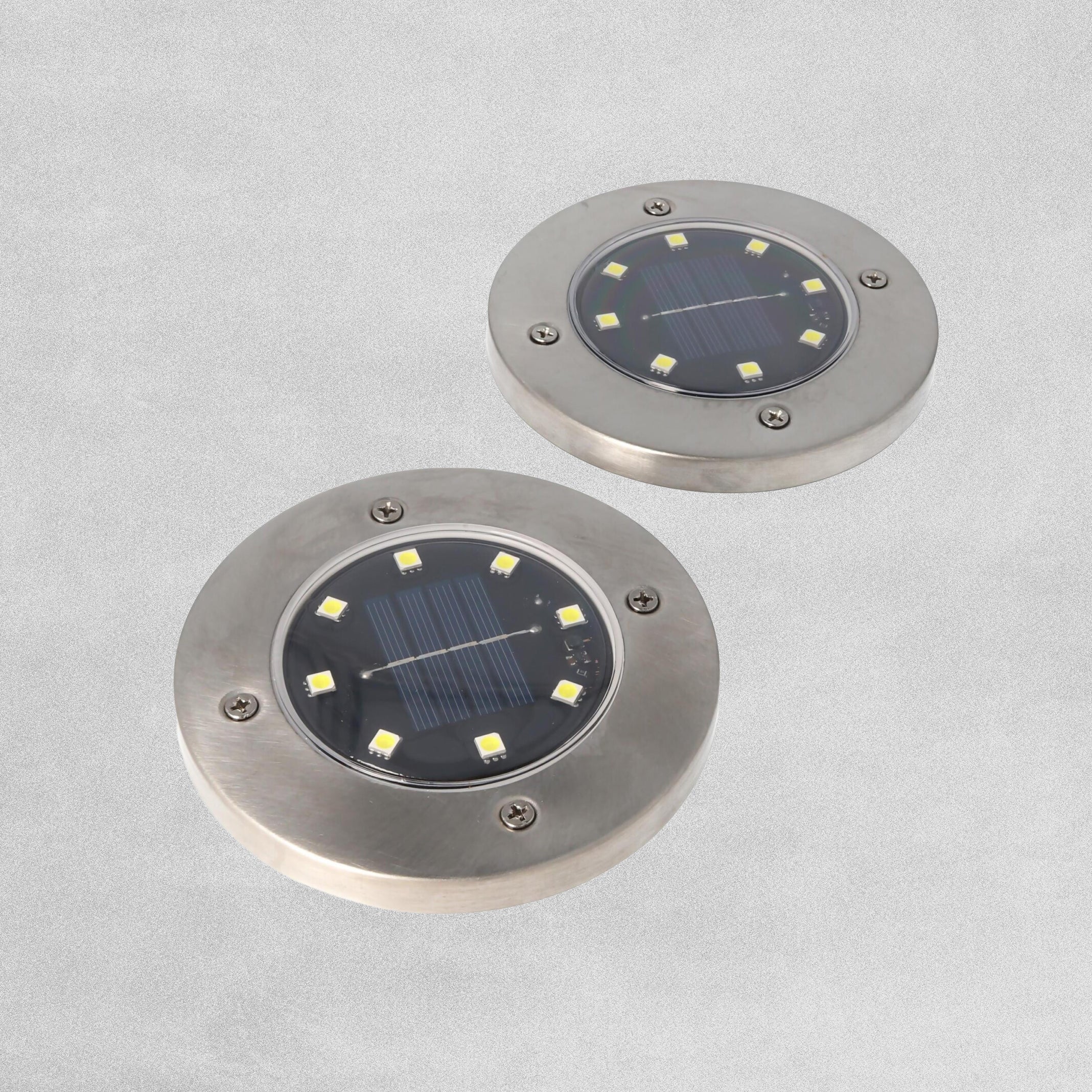 EZ Solar LED Round ground spotlight solar 2 pieces - Cool White