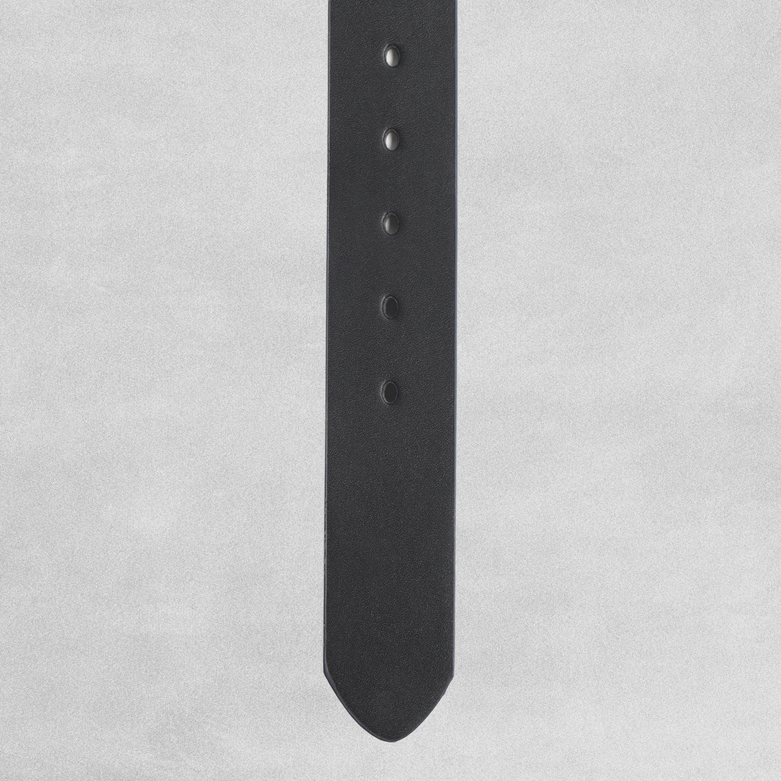 Tougerjoy Real Black Leather Mens Belt - Blue Edging