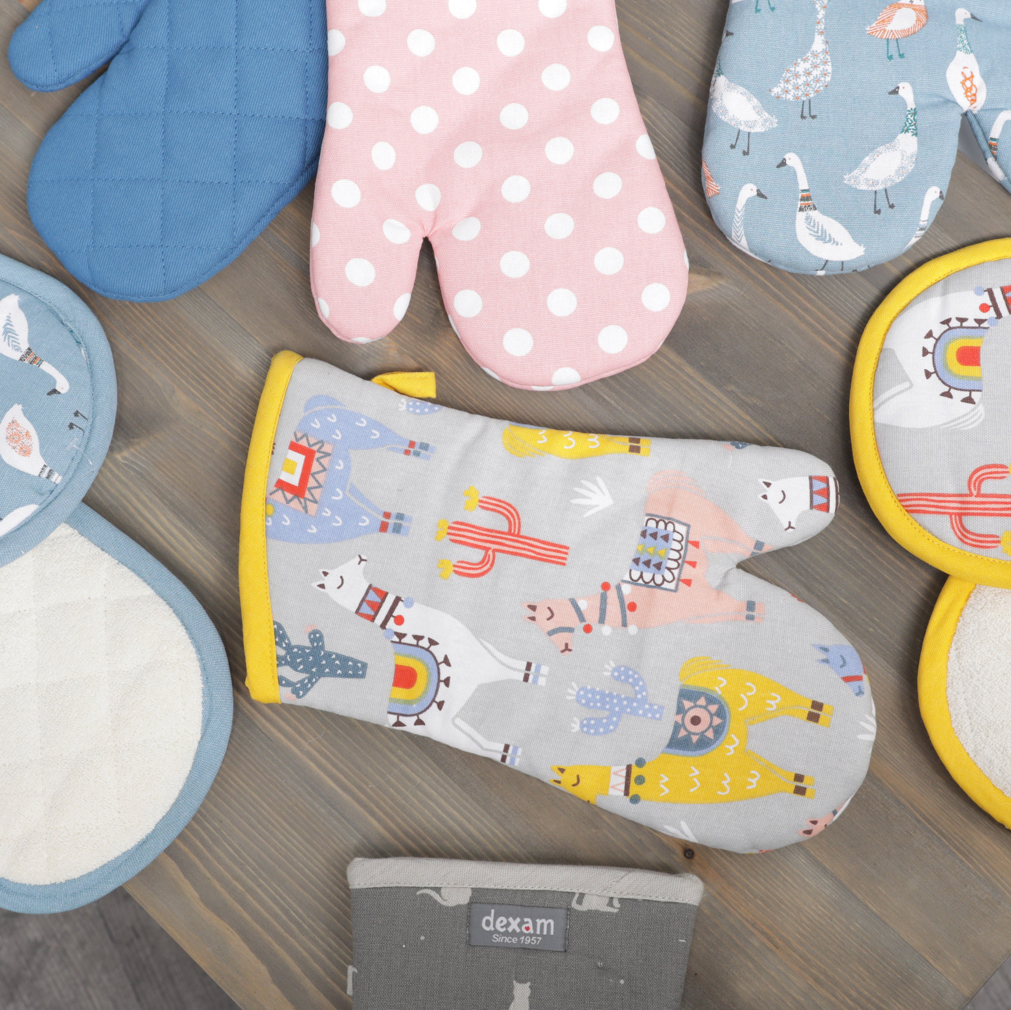 Single 100% Cotton Oven Mitt - Various Designs