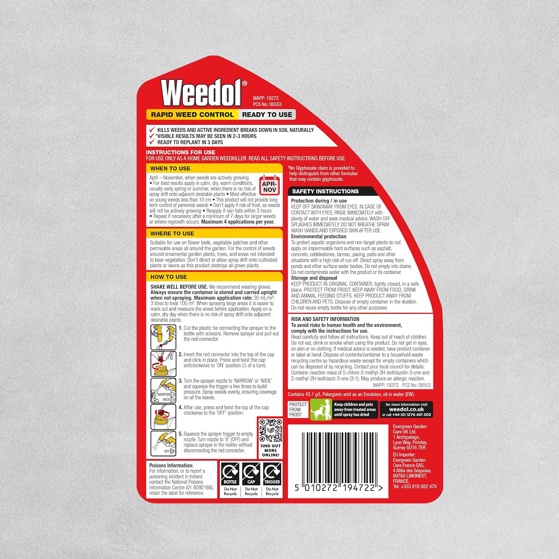 Weedol Rapid Weed Control Ready to Use 3L