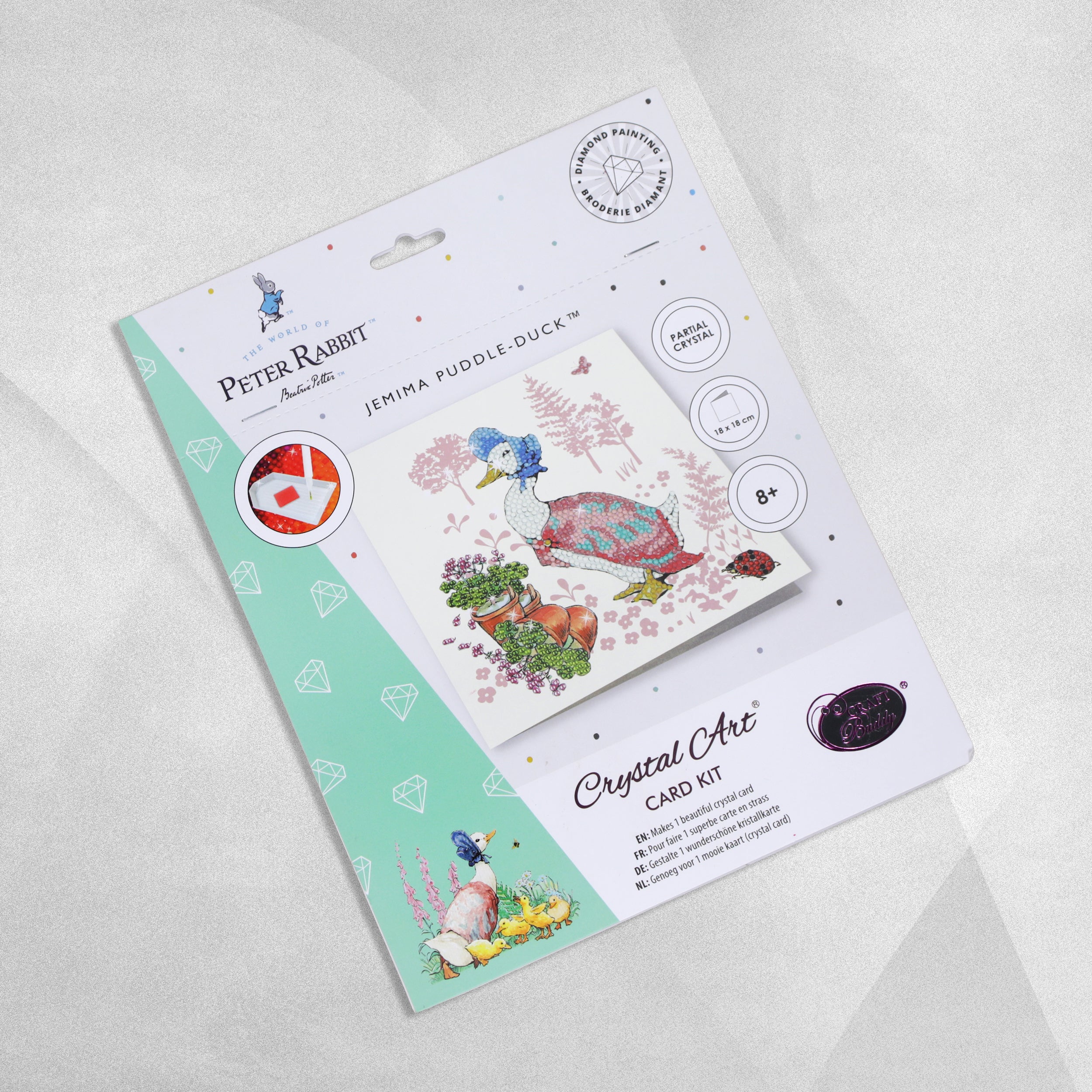 Craft Buddy Beatrix Potter 18x18cm Crystal Art Card- various characters