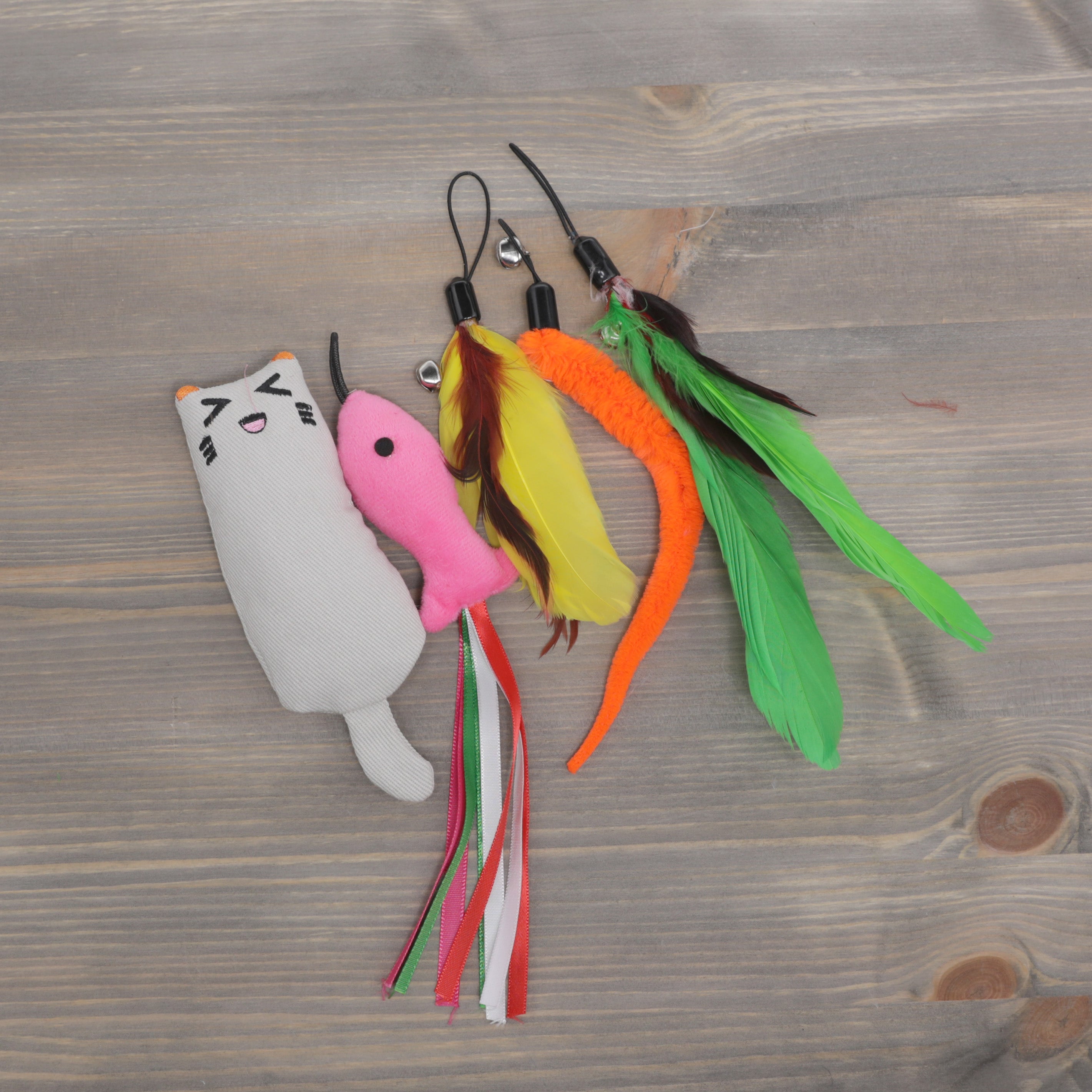 Cat Fishing Rod Toy Set with 9 attachments