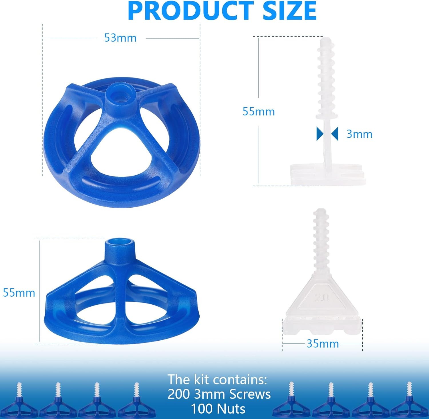 Tile Levelling System 3mm - Pack of 600 pieces