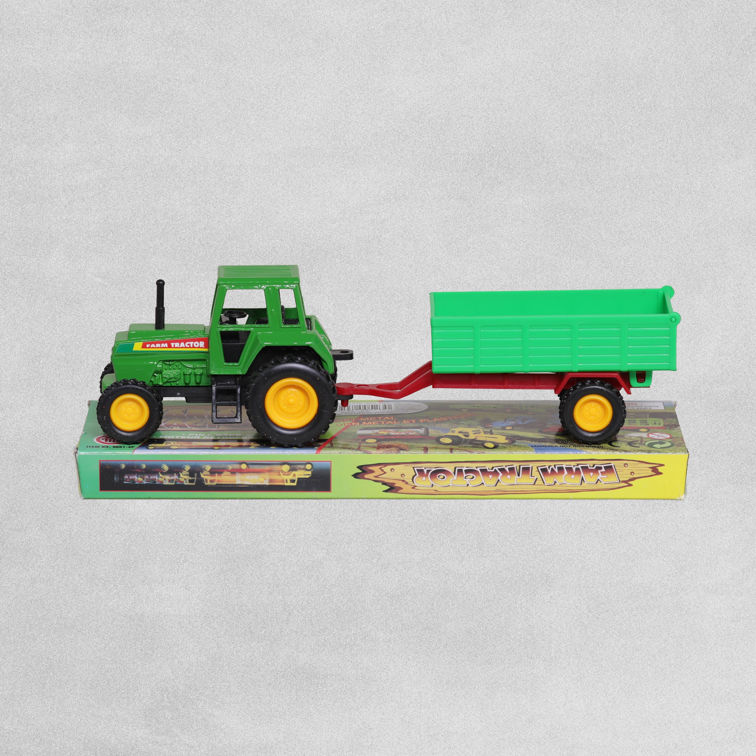 Die Cast Tractors with Trailer 23cm **Assorted Colours & Designs**