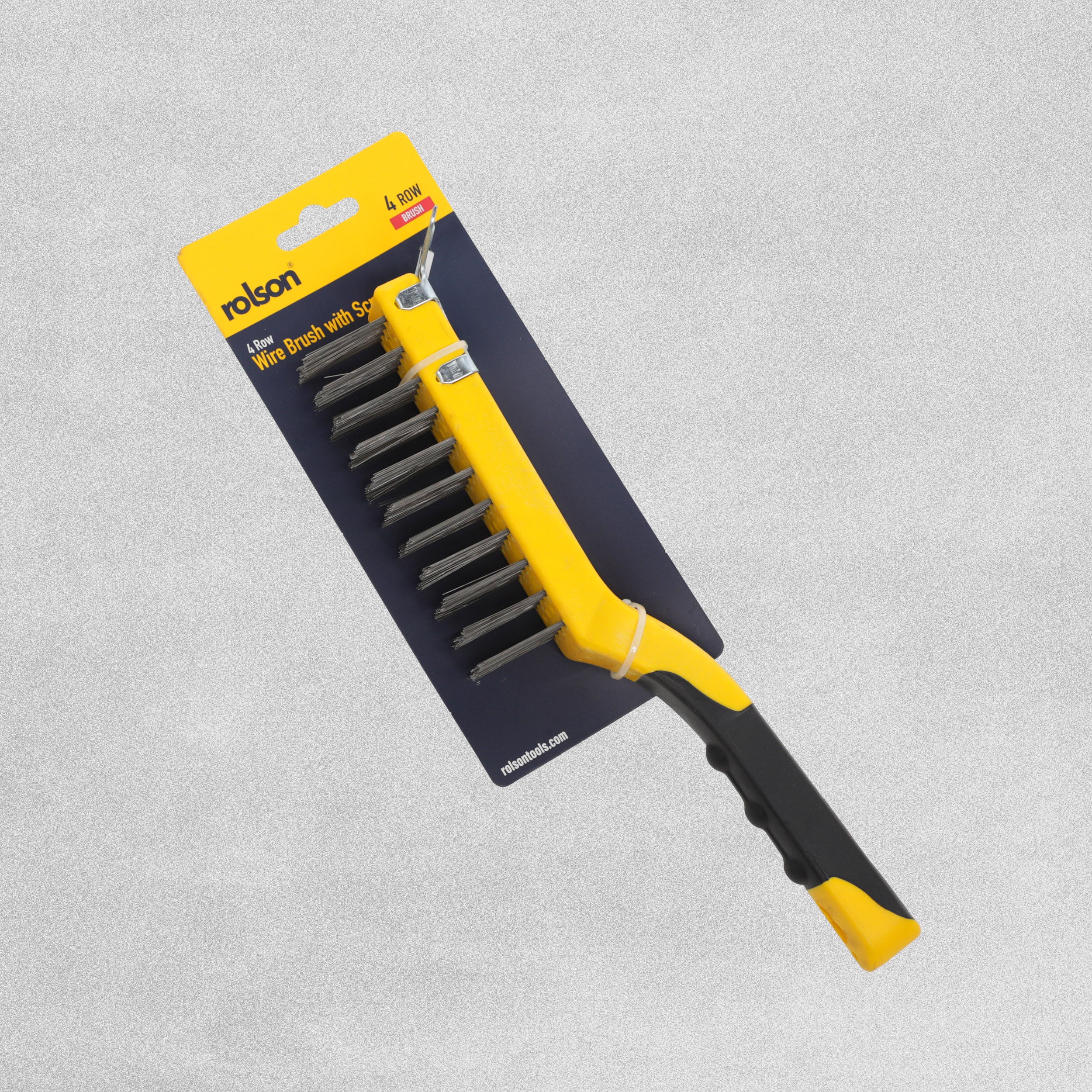 Rolson Wire Brush 4 Row with Scraper