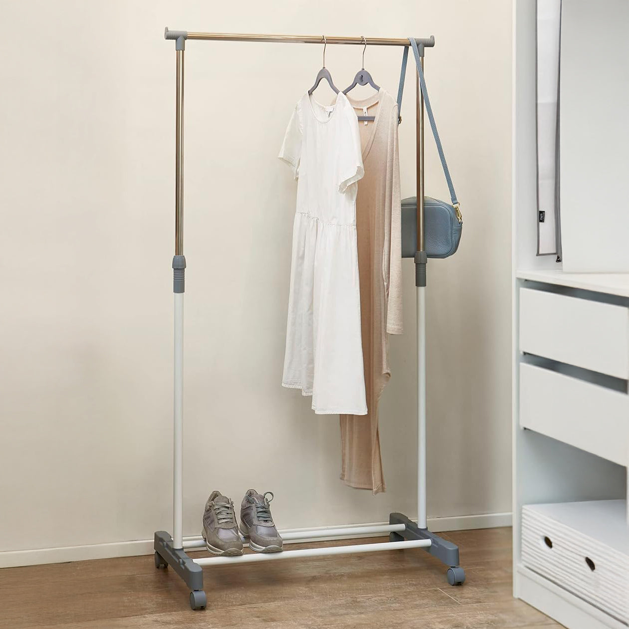 Domo Pak Living Clothes Rail Single Bar 68x75x42cm 160cm