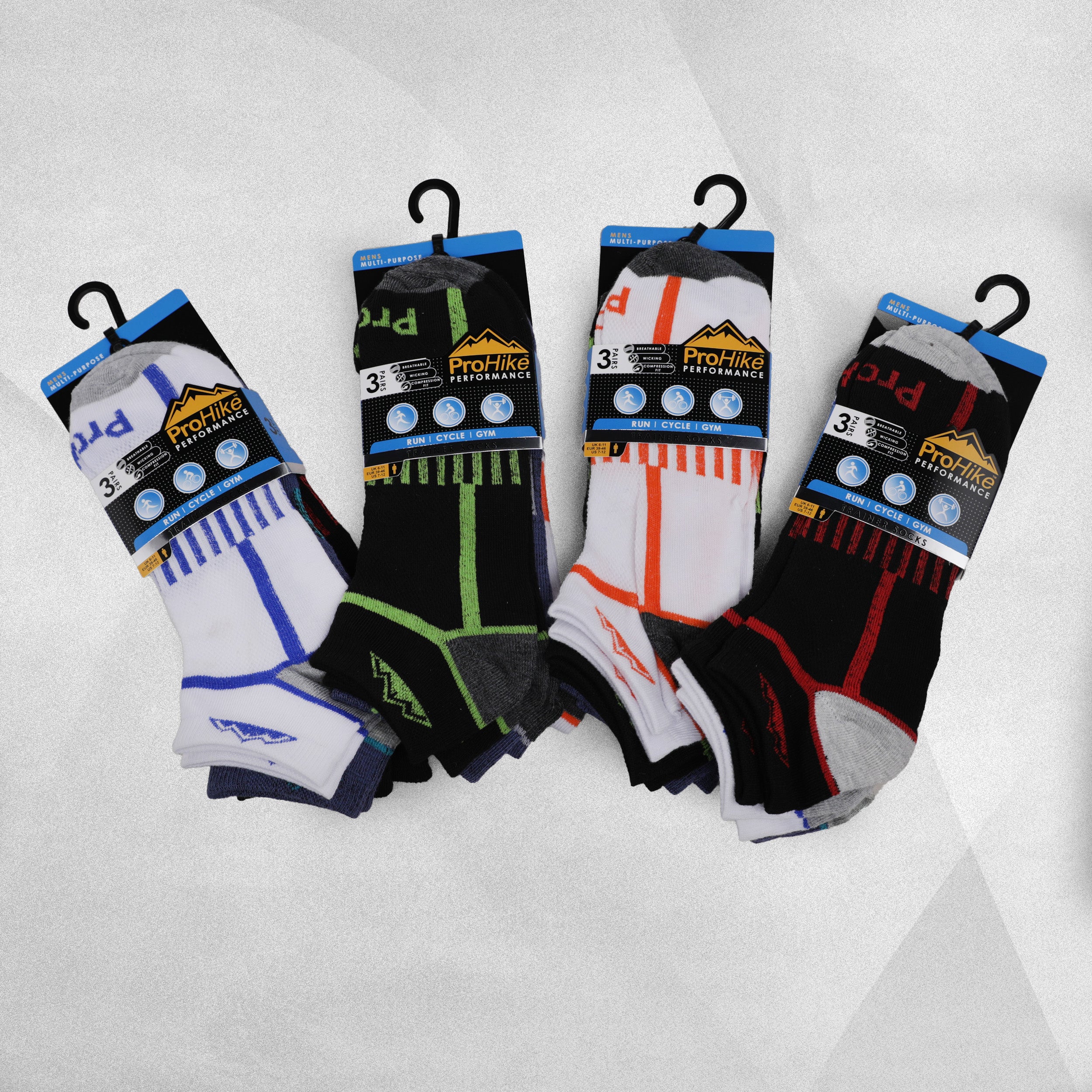 ProHike Performance Trainer Socks - 3 Pack Mens