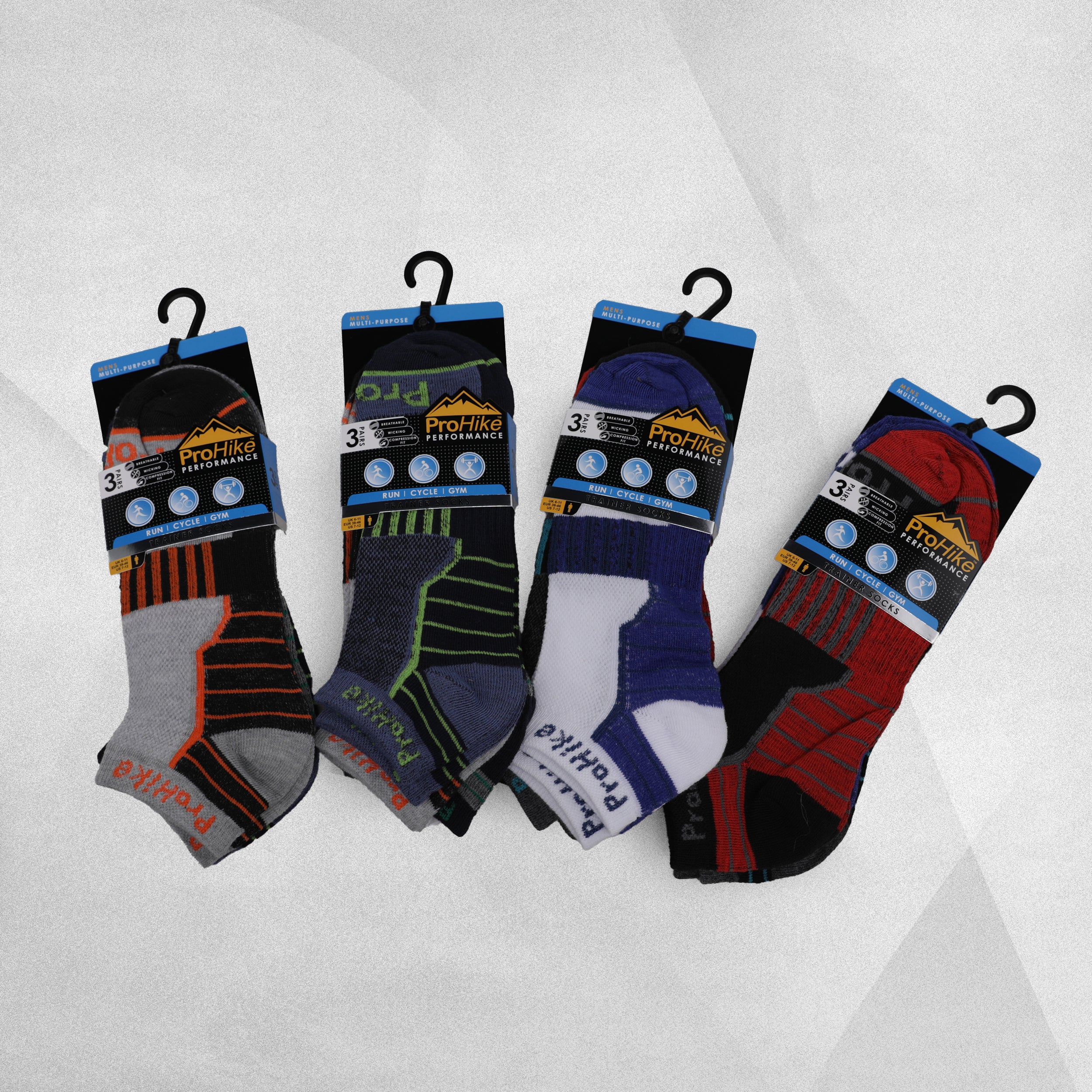 ProHike Performance Trainer Socks - 3 Pack Mens