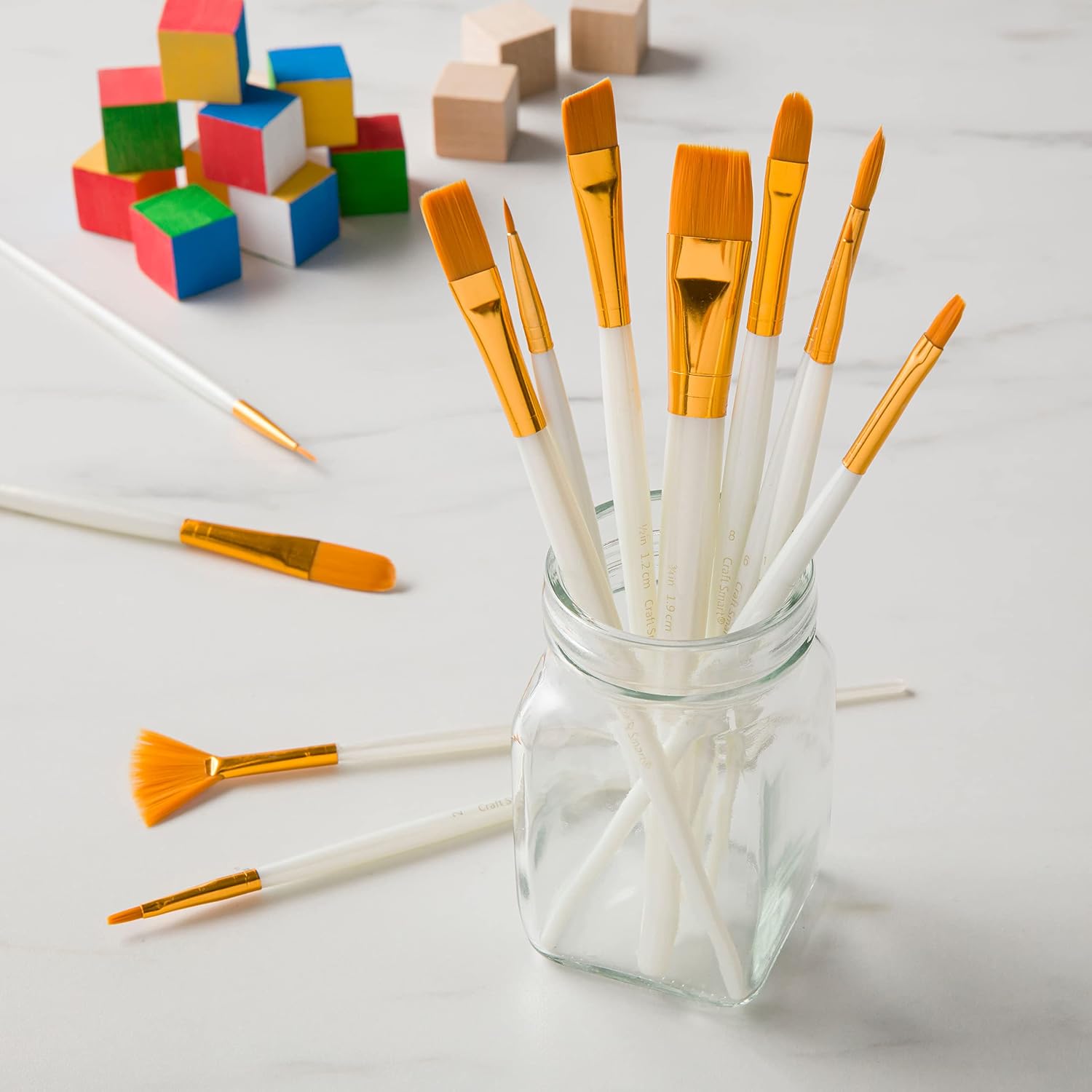 Brown / Black Taklon Brushes 15 piece Craft Smart