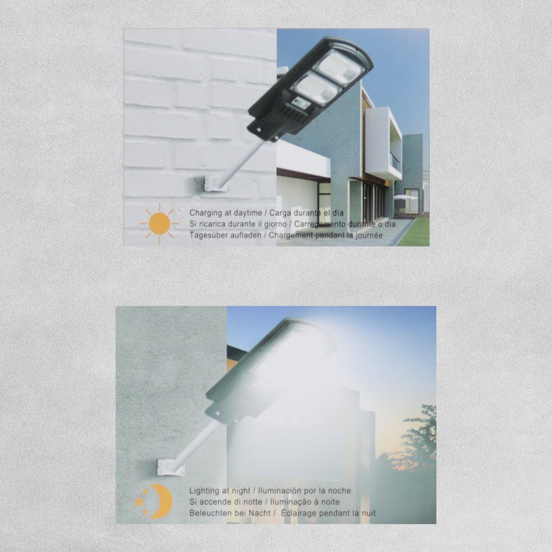 ExtraStar Radar Sensor Solar Street Lamp 6500k LED 5W 640 Lumen Cold Light Black
