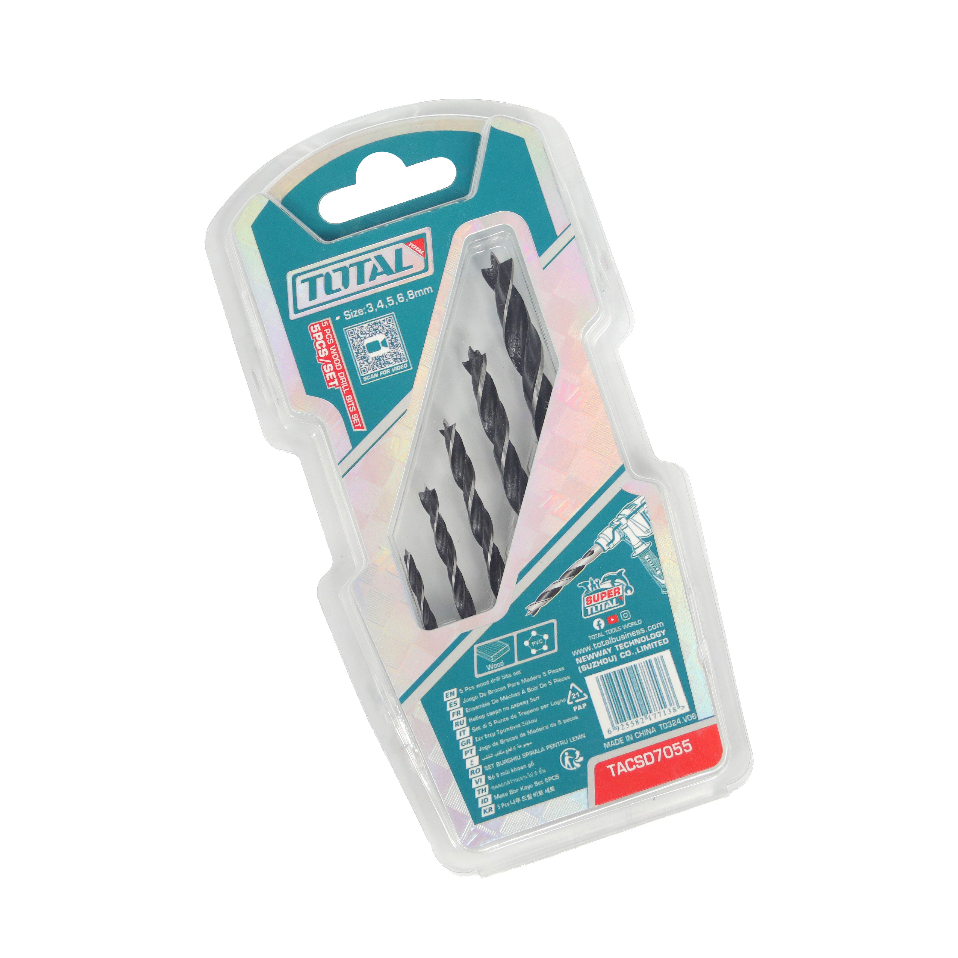Total Wood Drill Bits Set 5pcs - TACSD7055