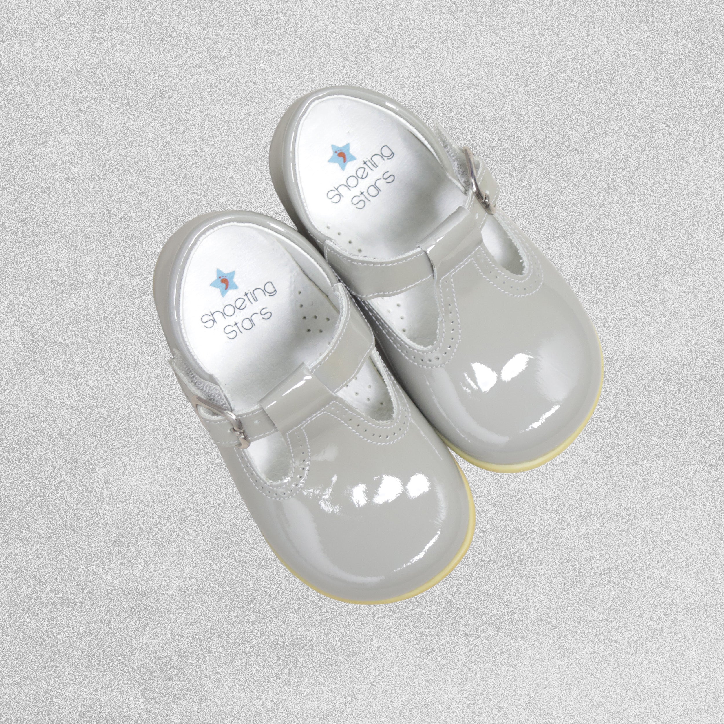 Shoeting Stars Patent Grey Shoes with Buckle