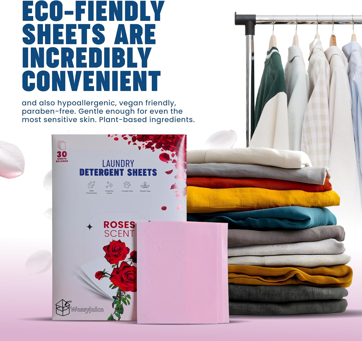 WessyJuice Laundry Detergent Sheets 30 Sheets Various Scents