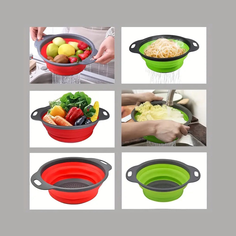 Collapsible Colanders Pair - Various Colours Available