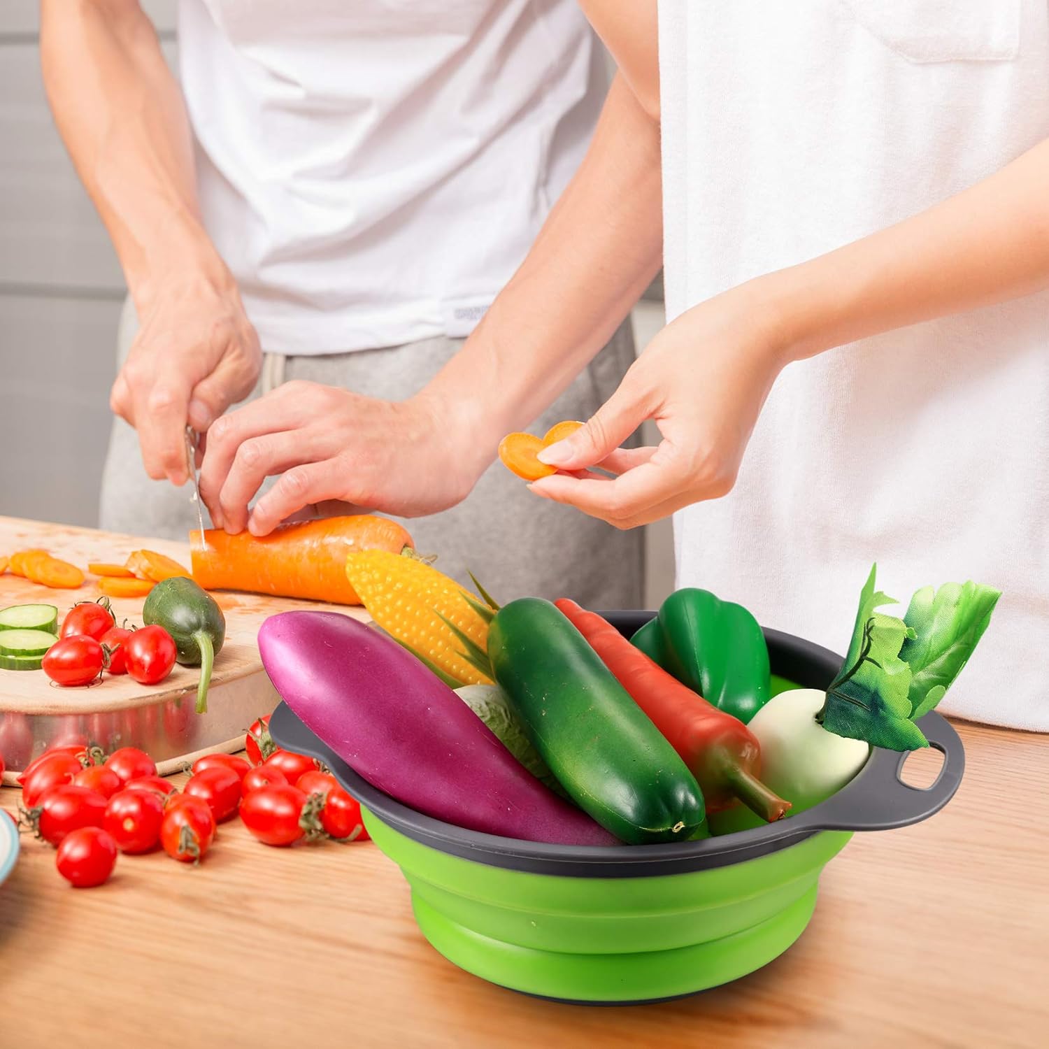 Collapsible Colanders Pair - Various Colours Available
