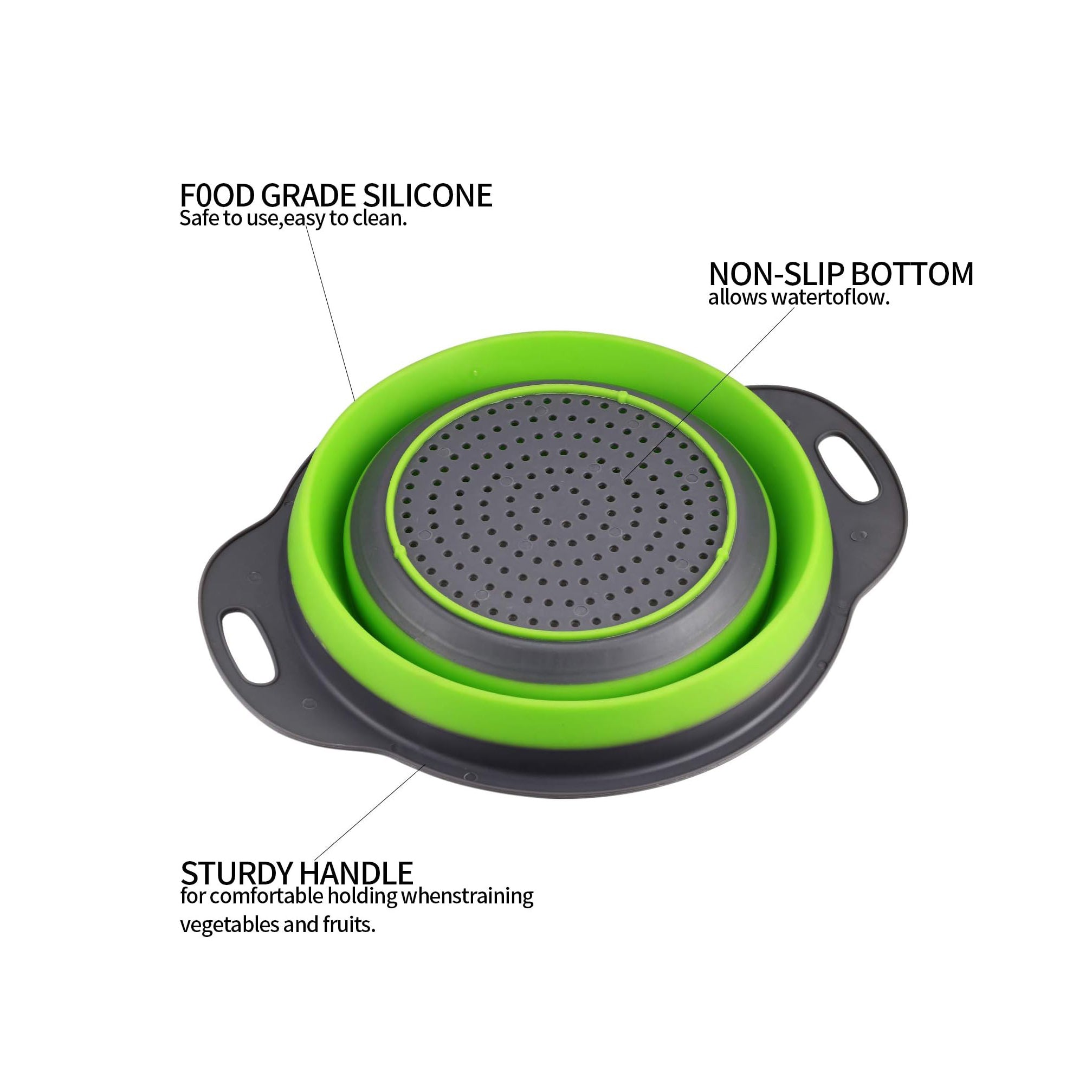 Collapsible Colanders Pair - Various Colours Available