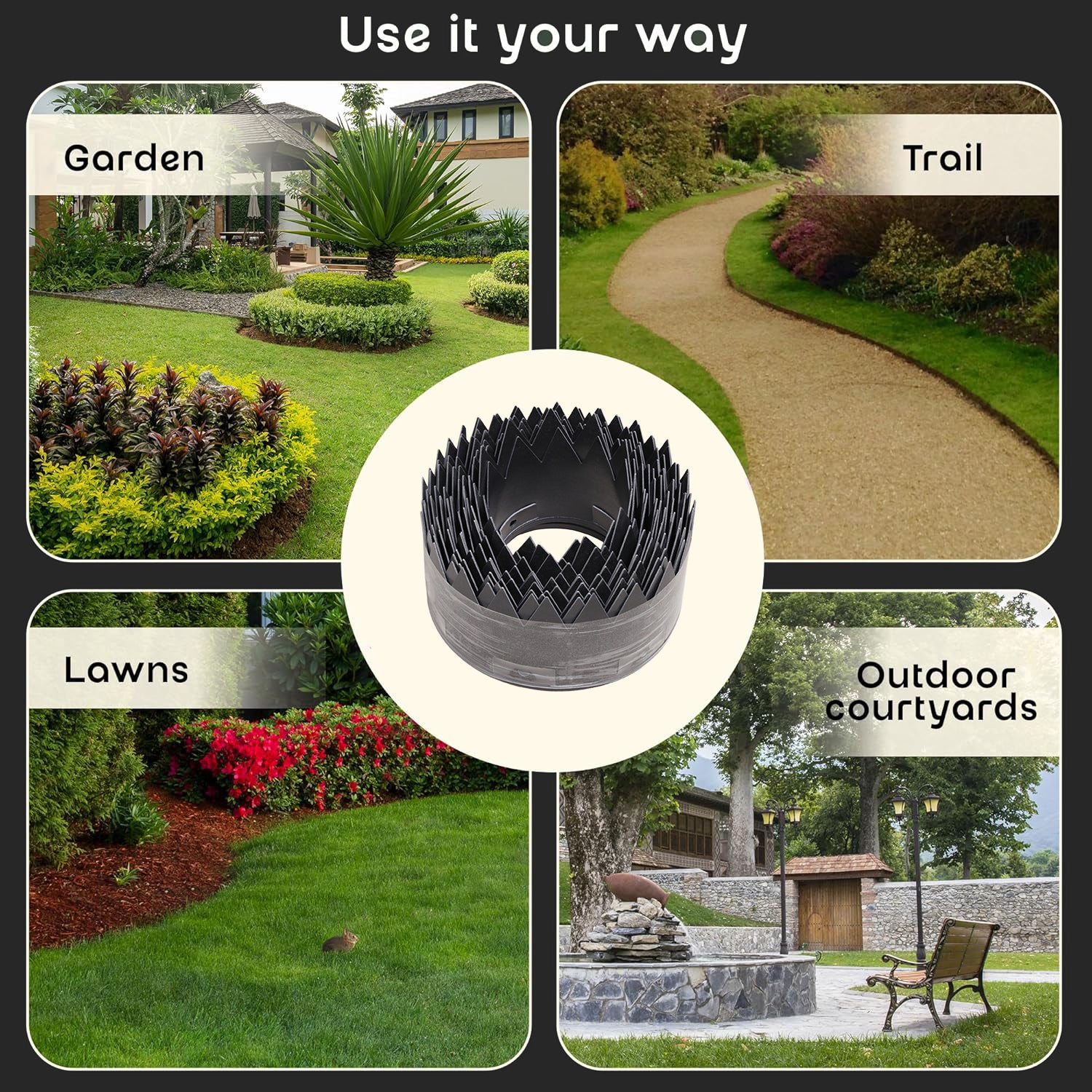 The Lawn Company Wavedge & Artedge Lawn Edging 10 Meters various colours