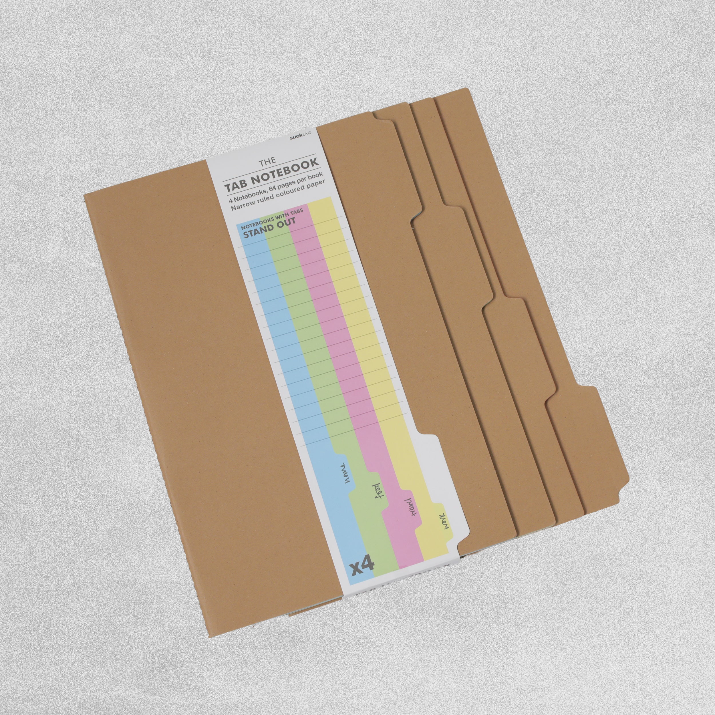 The Tab A4 Notebook - each one includes 4 notebooks of 64 pages