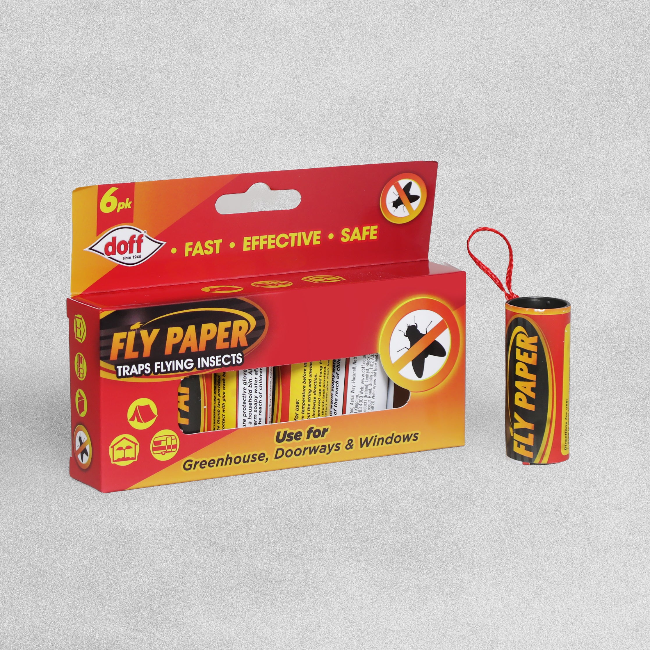 Doff Sticky Fly Papers 75cm - Pack of 6