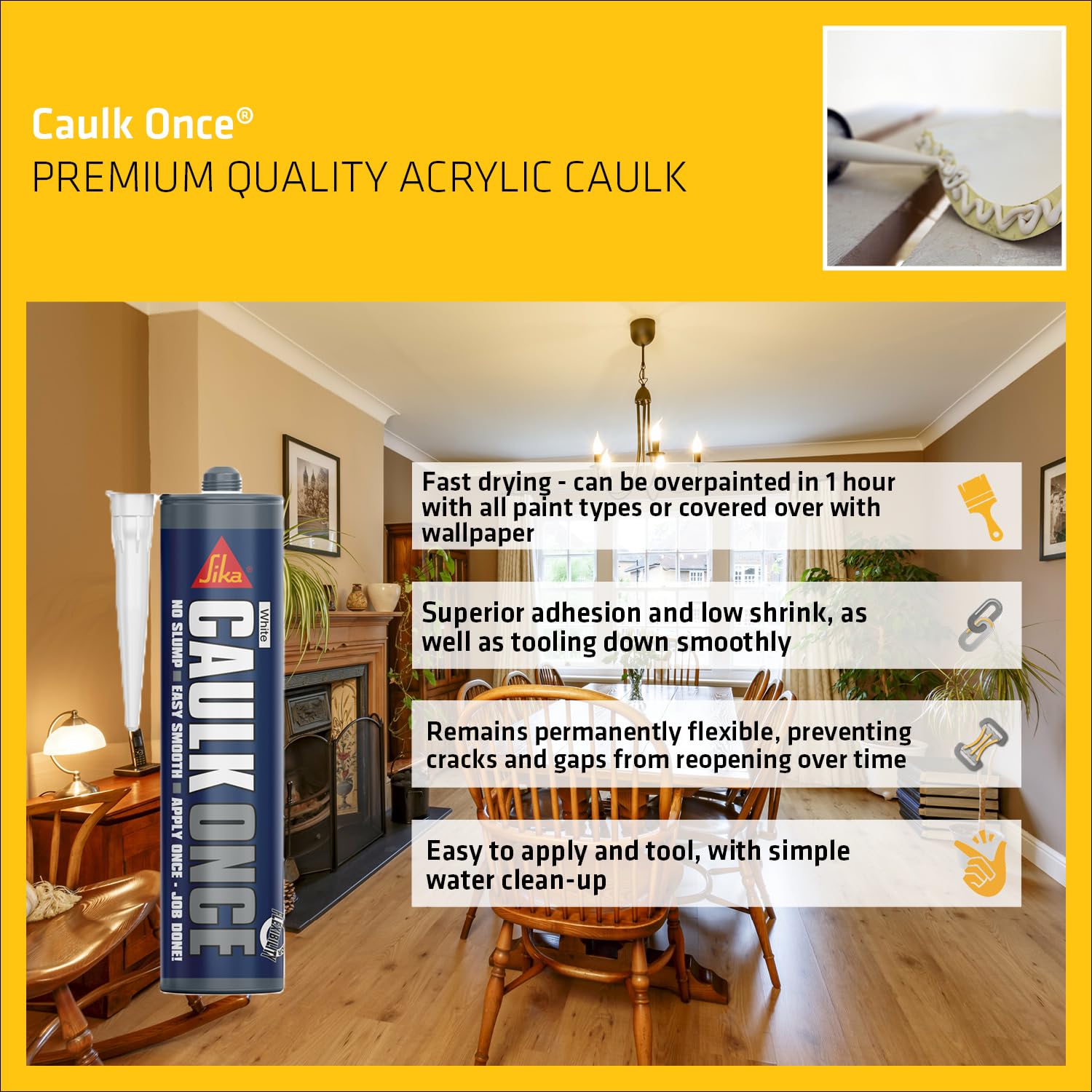 Caulk Once White C3 Sika 295ml