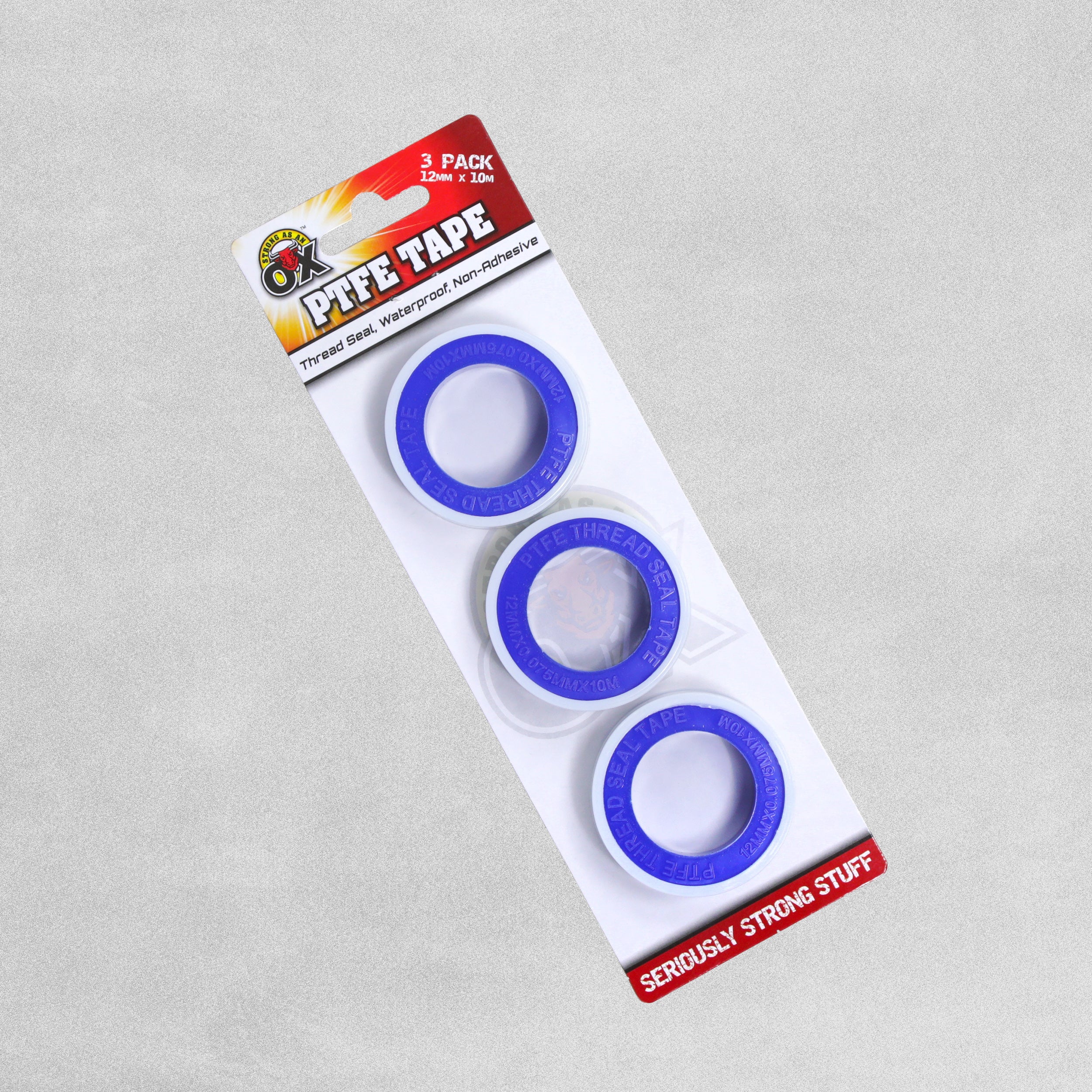 PTFE Adhesive Tape - Pack of 3 12mm x 10m