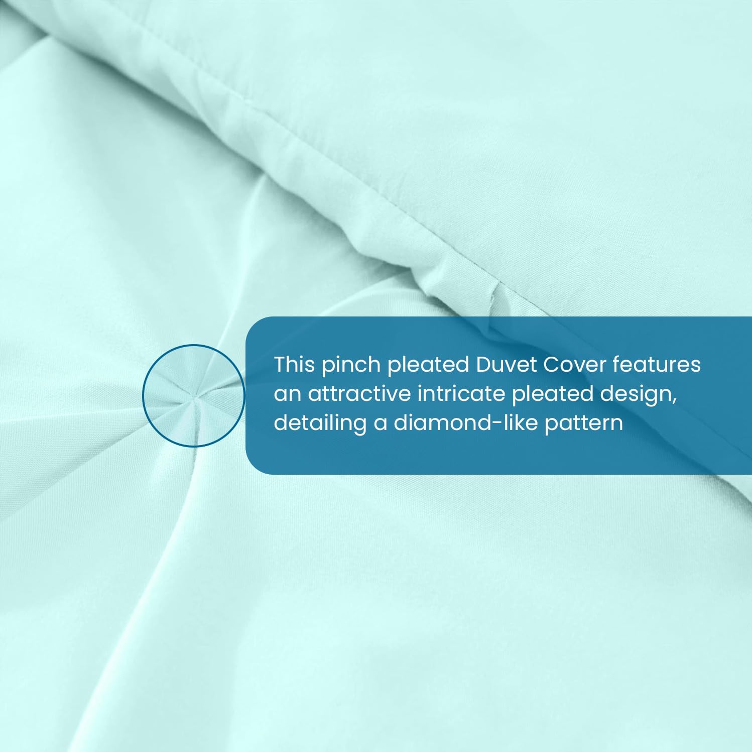 Aaryan Linen Pinch Pleat Duvet Set - Double - Duck Egg
